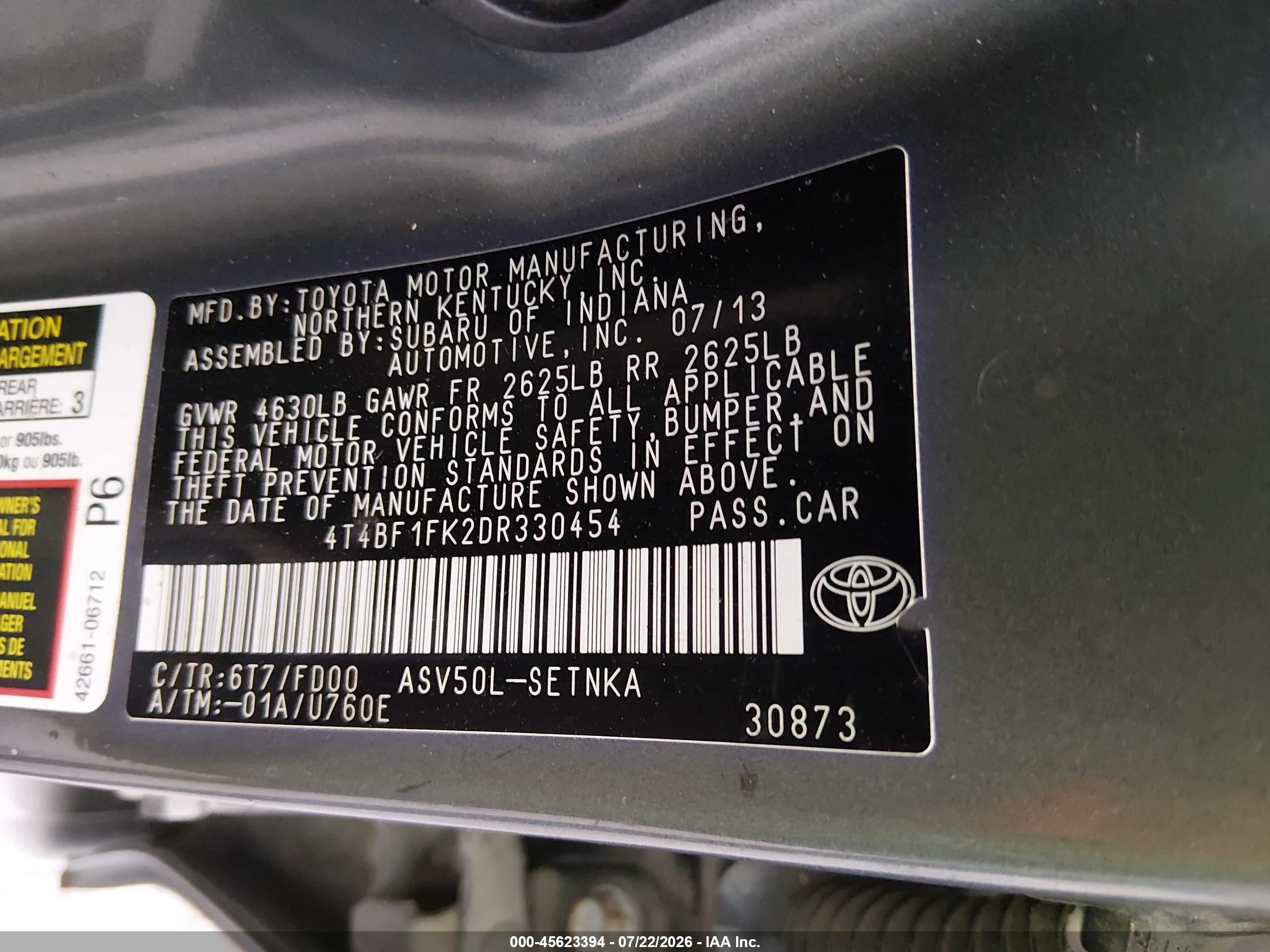 2013 Toyota Camry Le Бордовый vin: 4T4BF1FK2DR330454