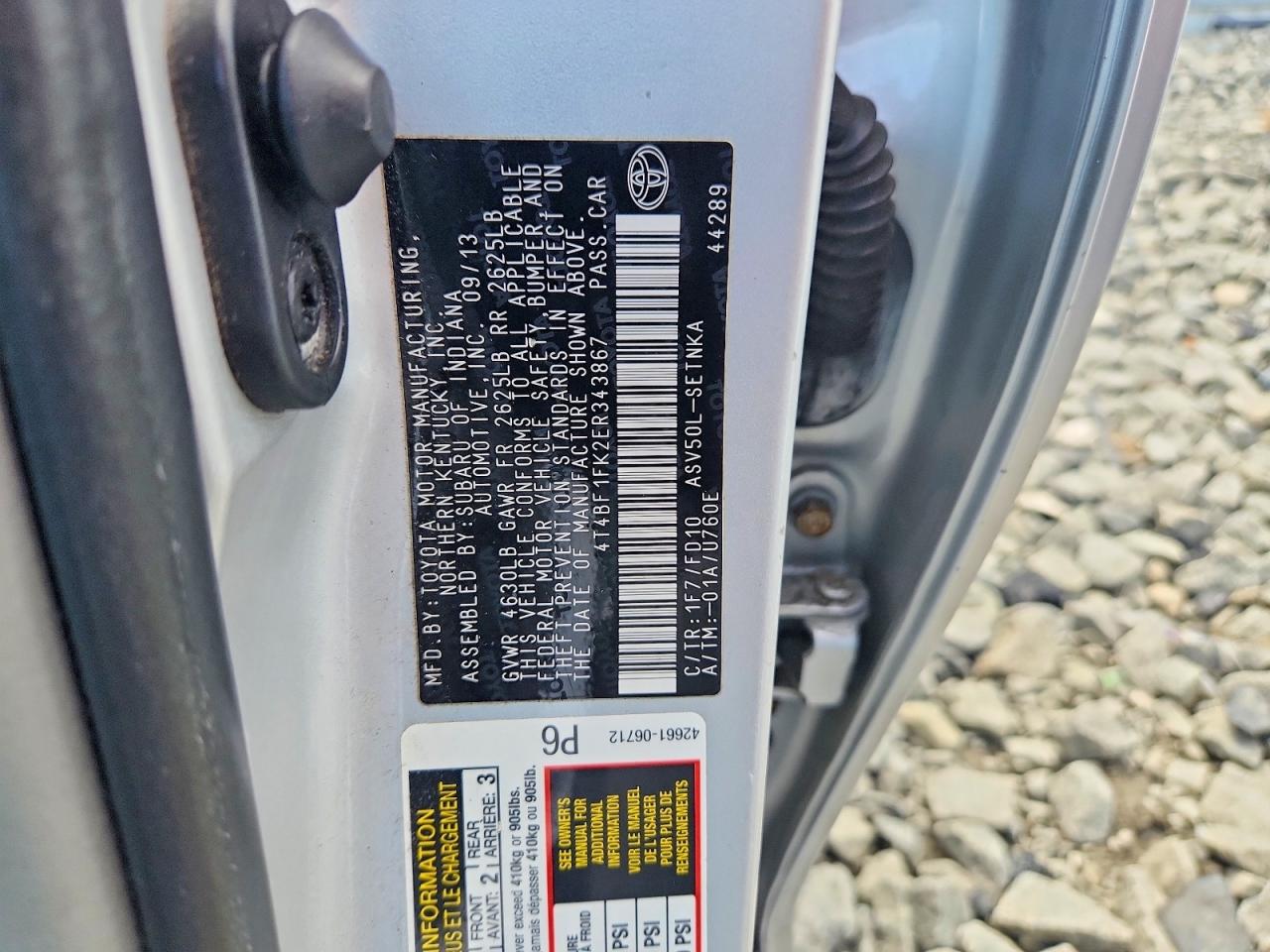 2014 Toyota Camry Le Silver vin: 4T4BF1FK2ER343867