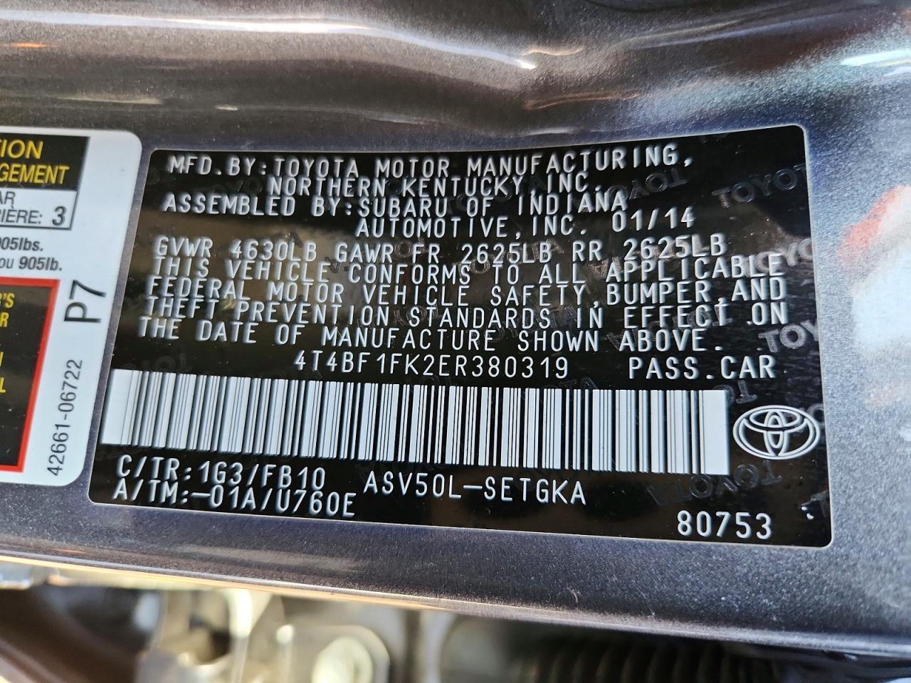 2014 Toyota Camry Xle Gray vin: 4T4BF1FK2ER380319