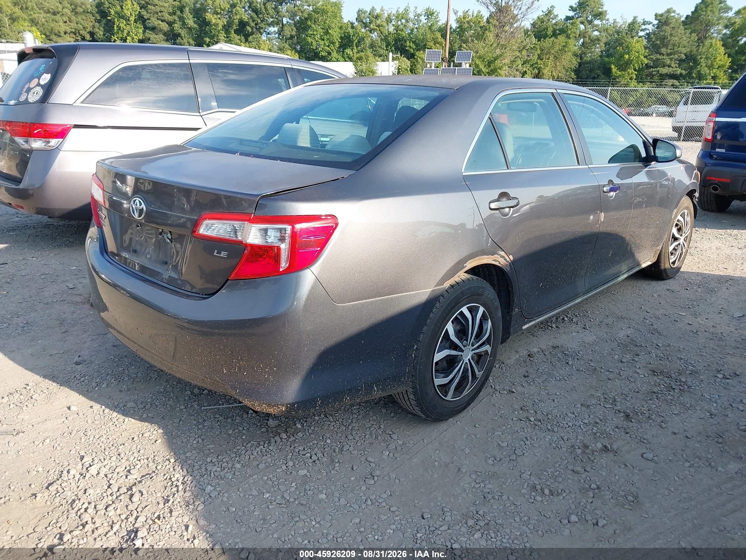 2012 Toyota Camry Le Gray vin: 4T4BF1FK3CR274104