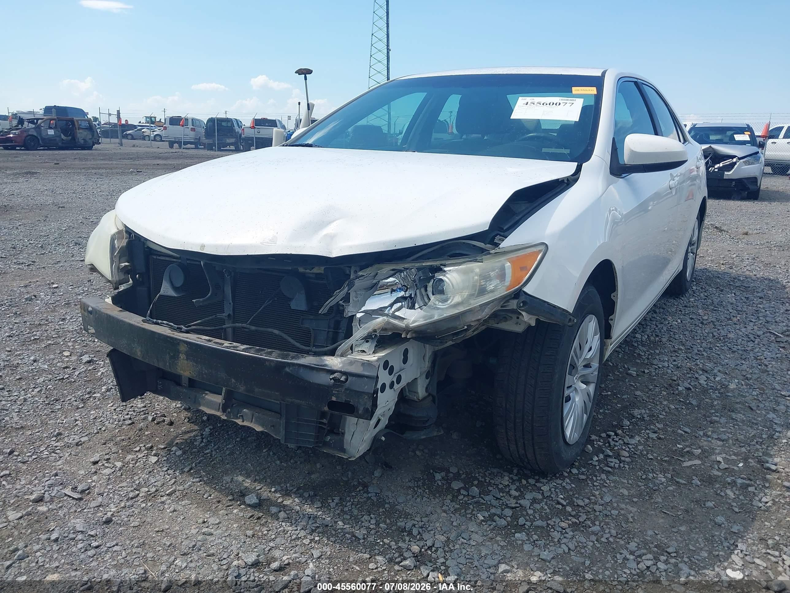 2012 Toyota Camry Le White vin: 4T4BF1FK3CR274121