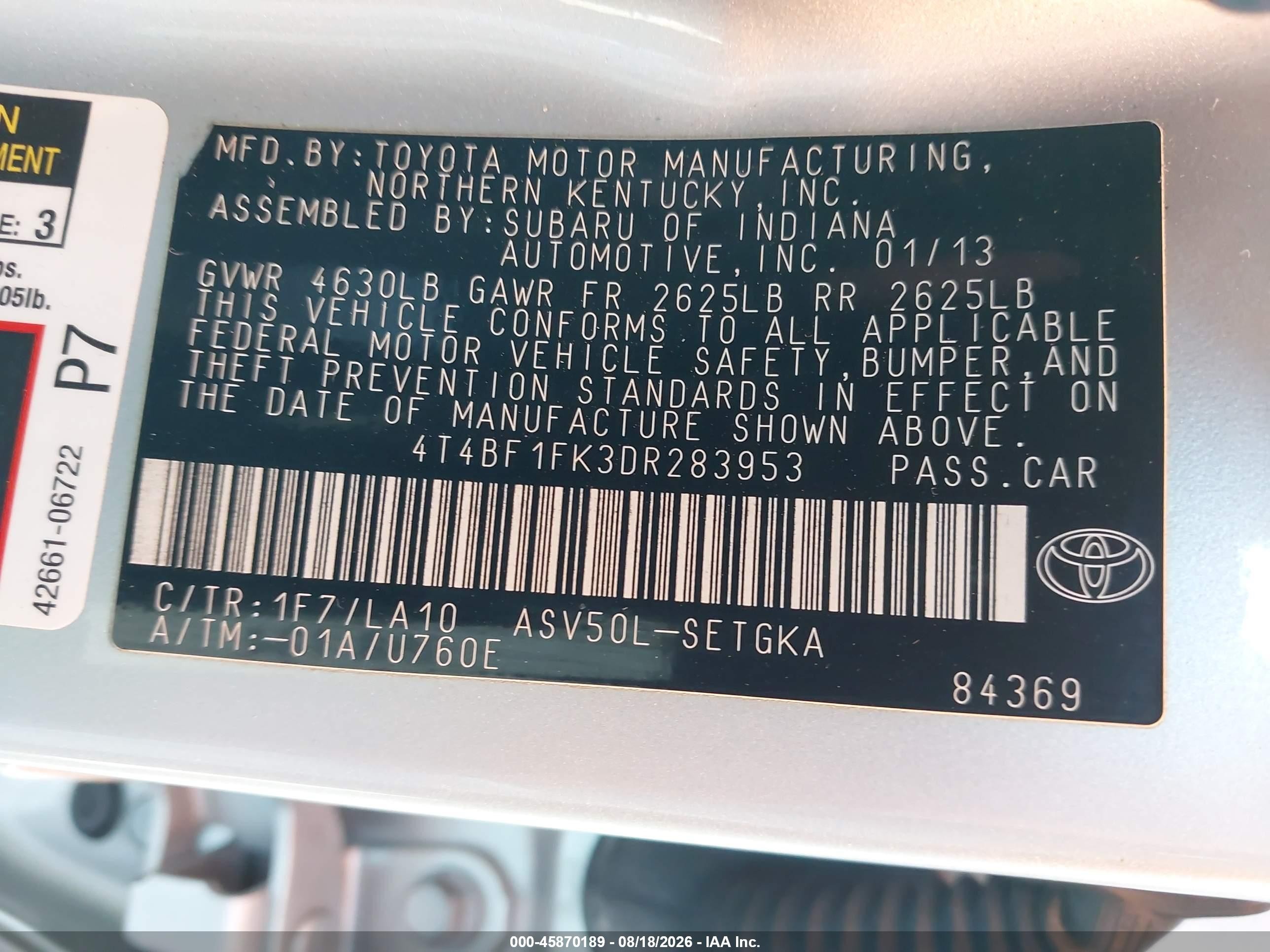 2013 Toyota Camry Xle Silver vin: 4T4BF1FK3DR283953