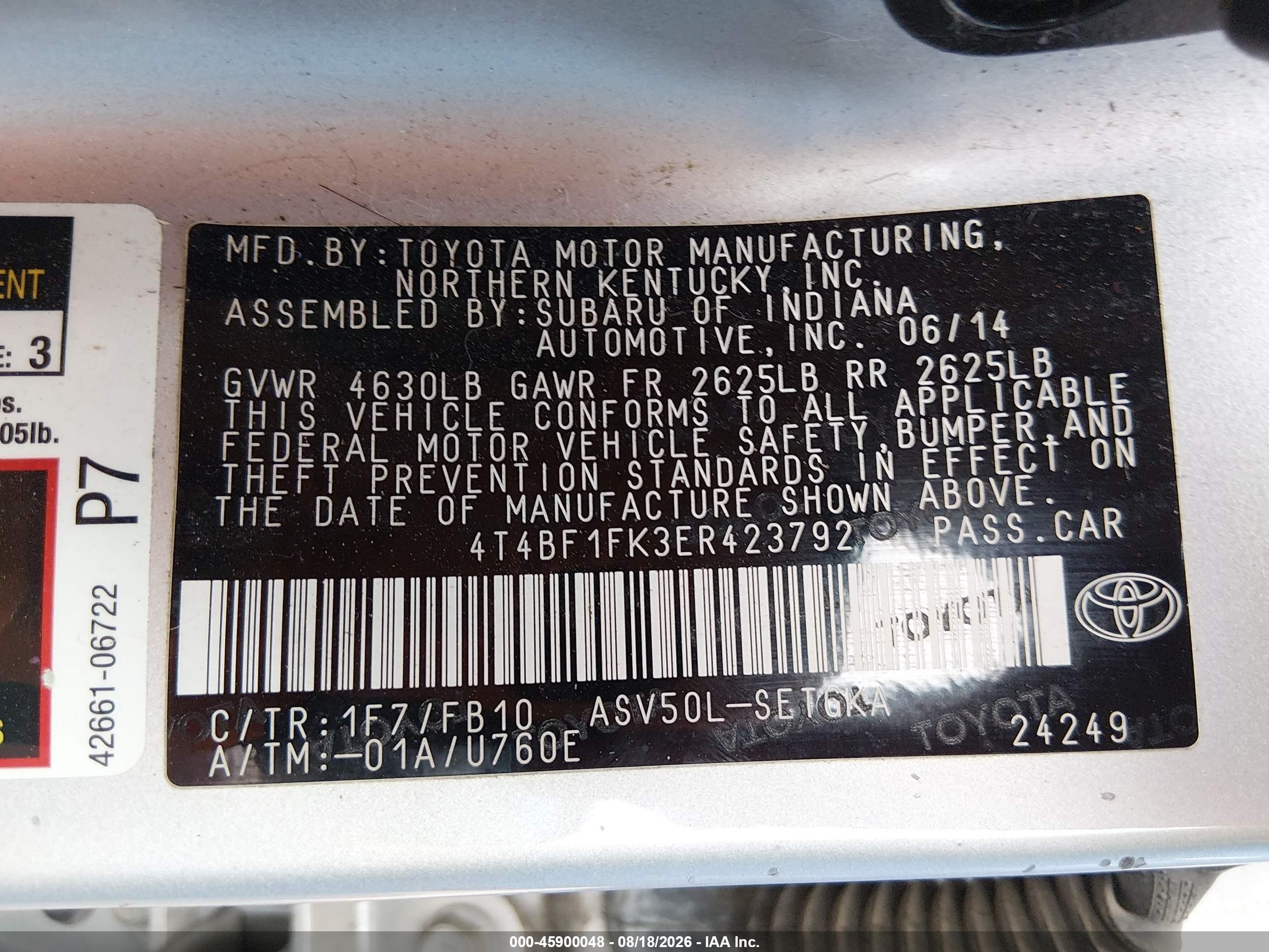 2014 Toyota Camry Xle Silver vin: 4T4BF1FK3ER423792