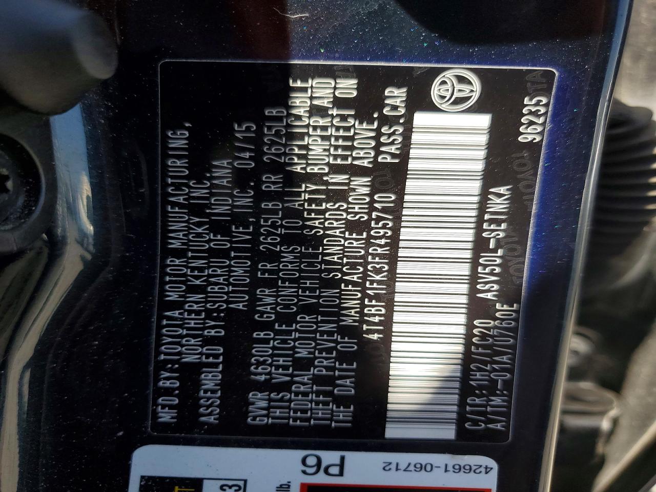 2015 Toyota Camry Le Синий vin: 4T4BF1FK3FR495710