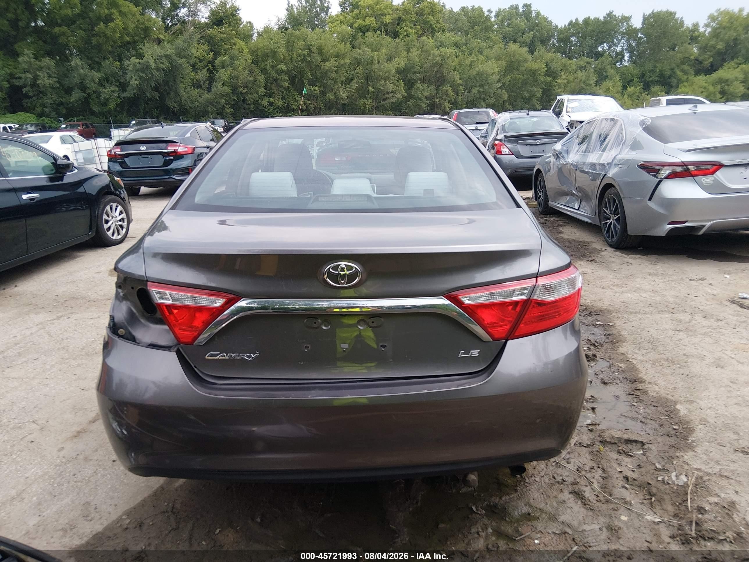 2015 Toyota Camry Le Gray vin: 4T4BF1FK3FR497361