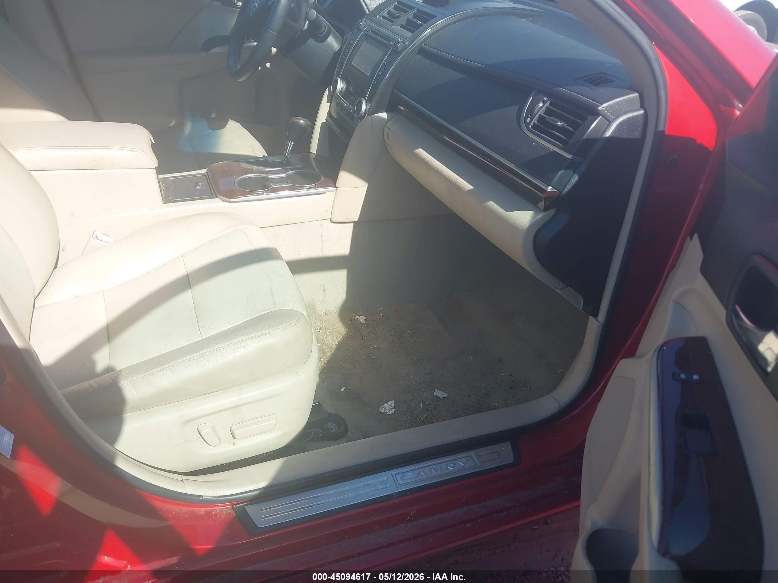 2012 Toyota Camry Xle Red vin: 4T4BF1FK4CR187697