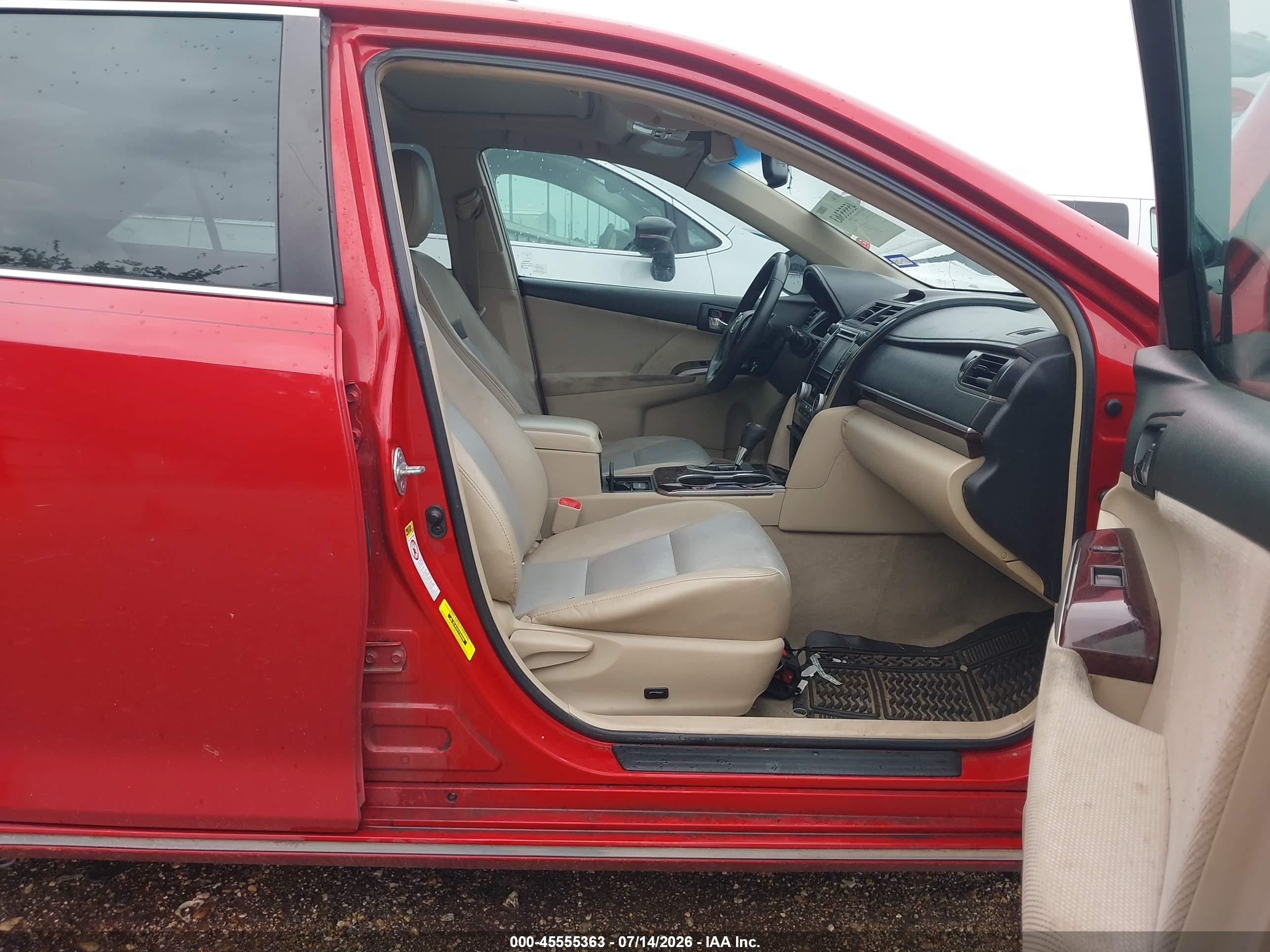 2012 Toyota Camry Xle Red vin: 4T4BF1FK4CR207348