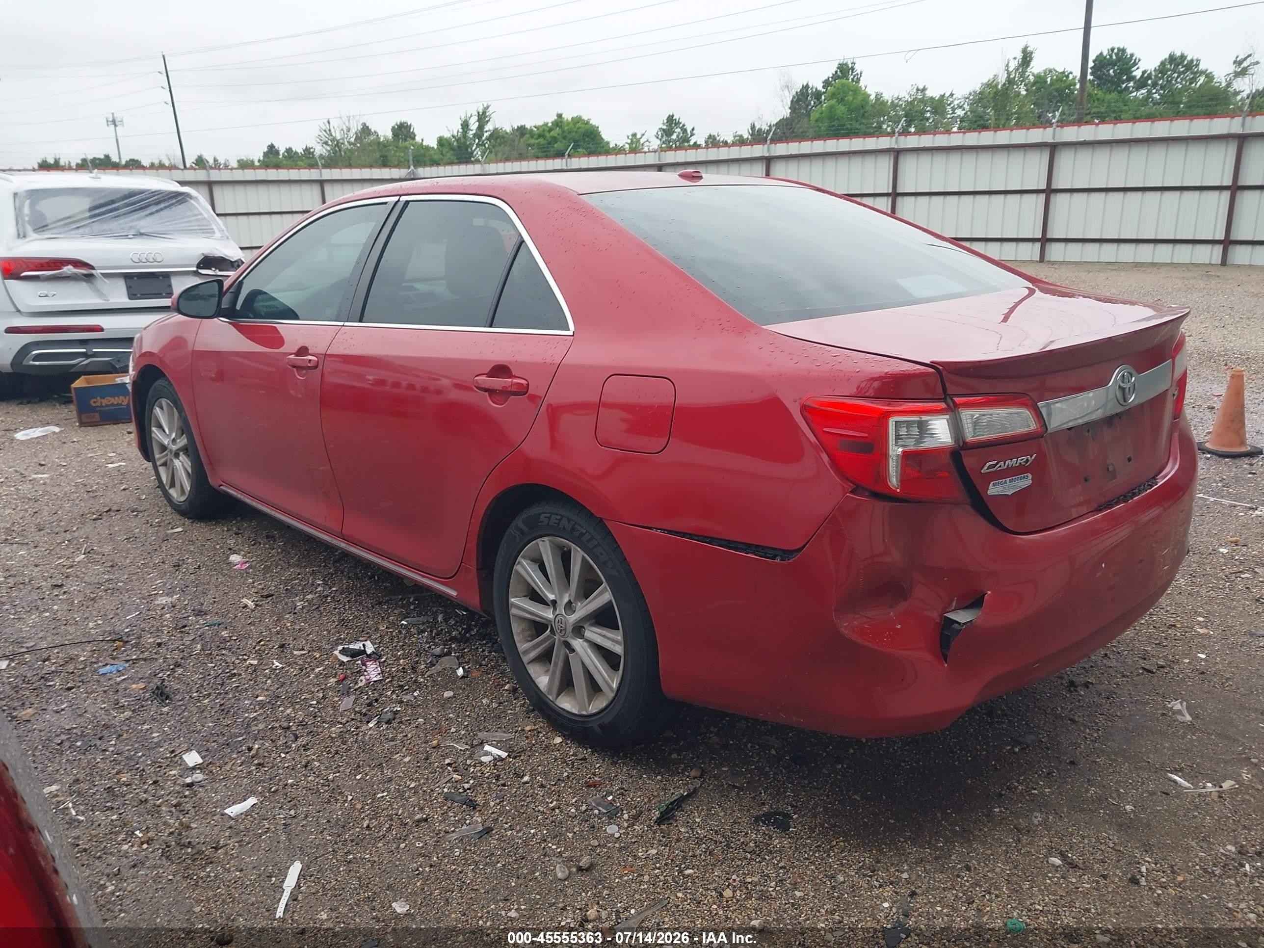 2012 Toyota Camry Xle Red vin: 4T4BF1FK4CR207348