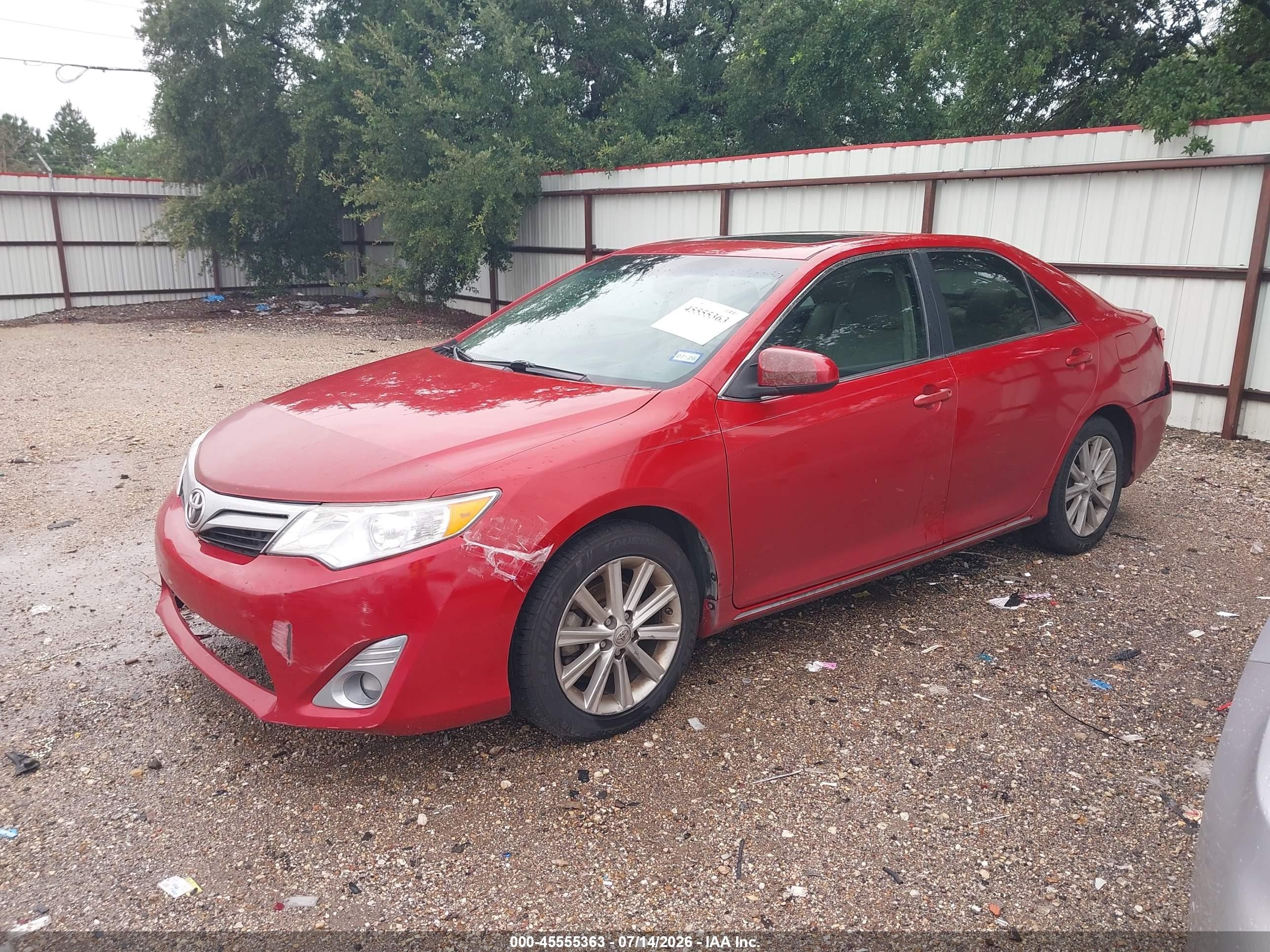 2012 Toyota Camry Xle Red vin: 4T4BF1FK4CR207348