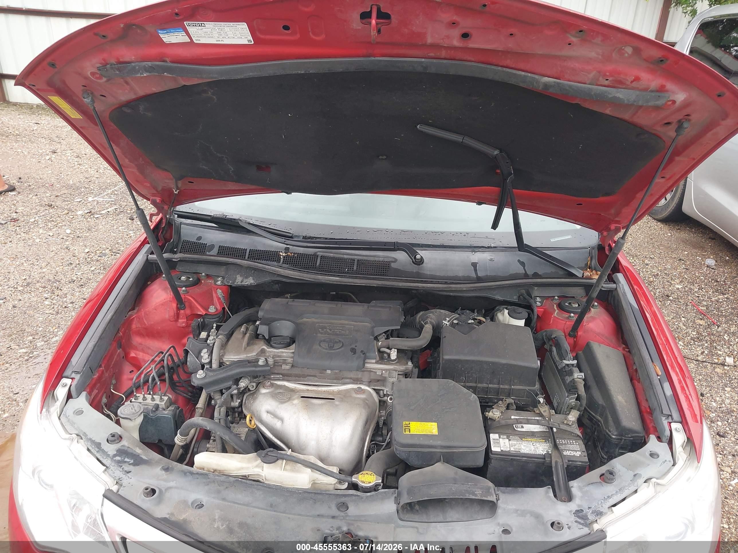 2012 Toyota Camry Xle Red vin: 4T4BF1FK4CR207348