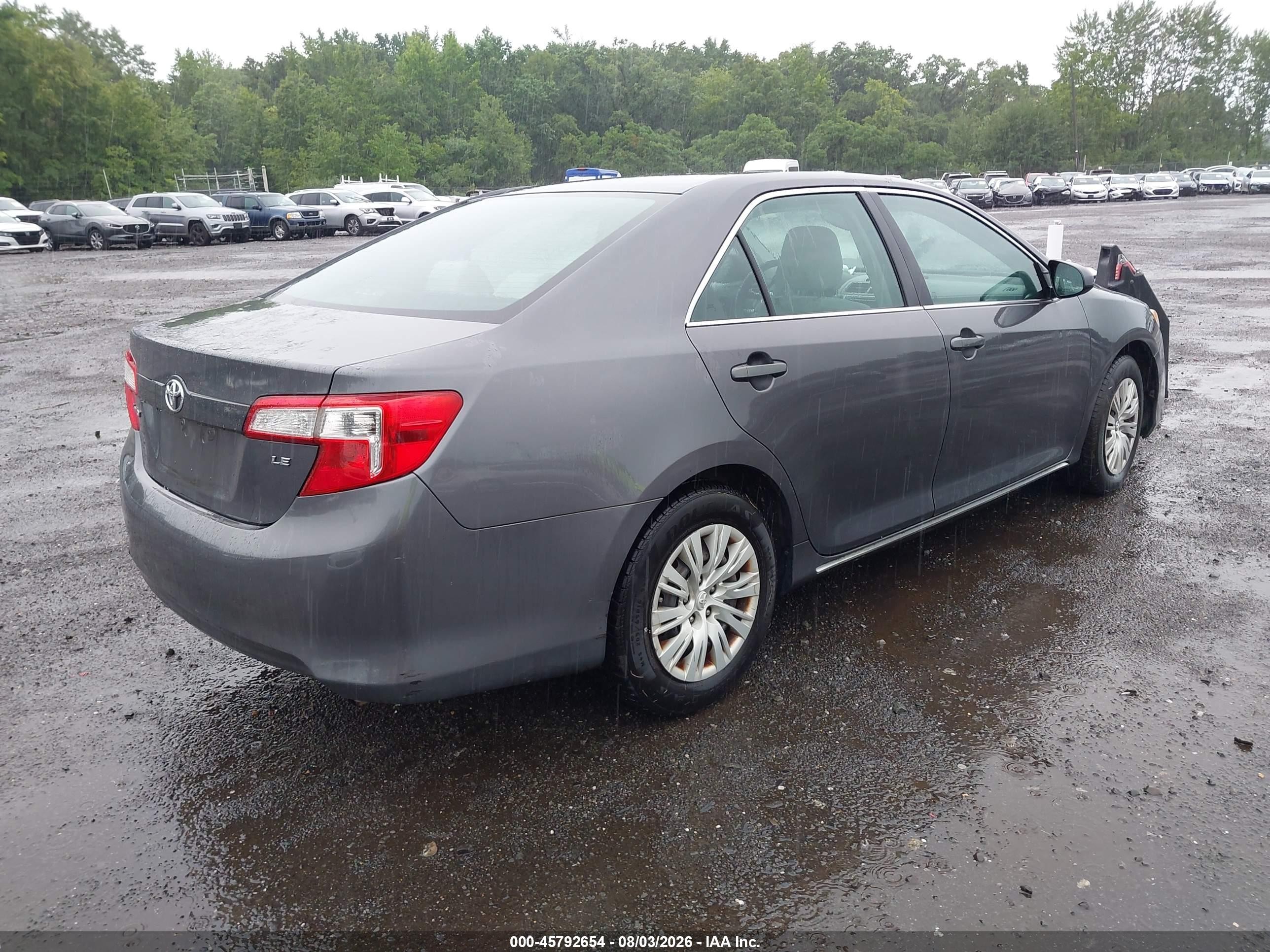 2012 Toyota Camry Le Gray vin: 4T4BF1FK4CR249017