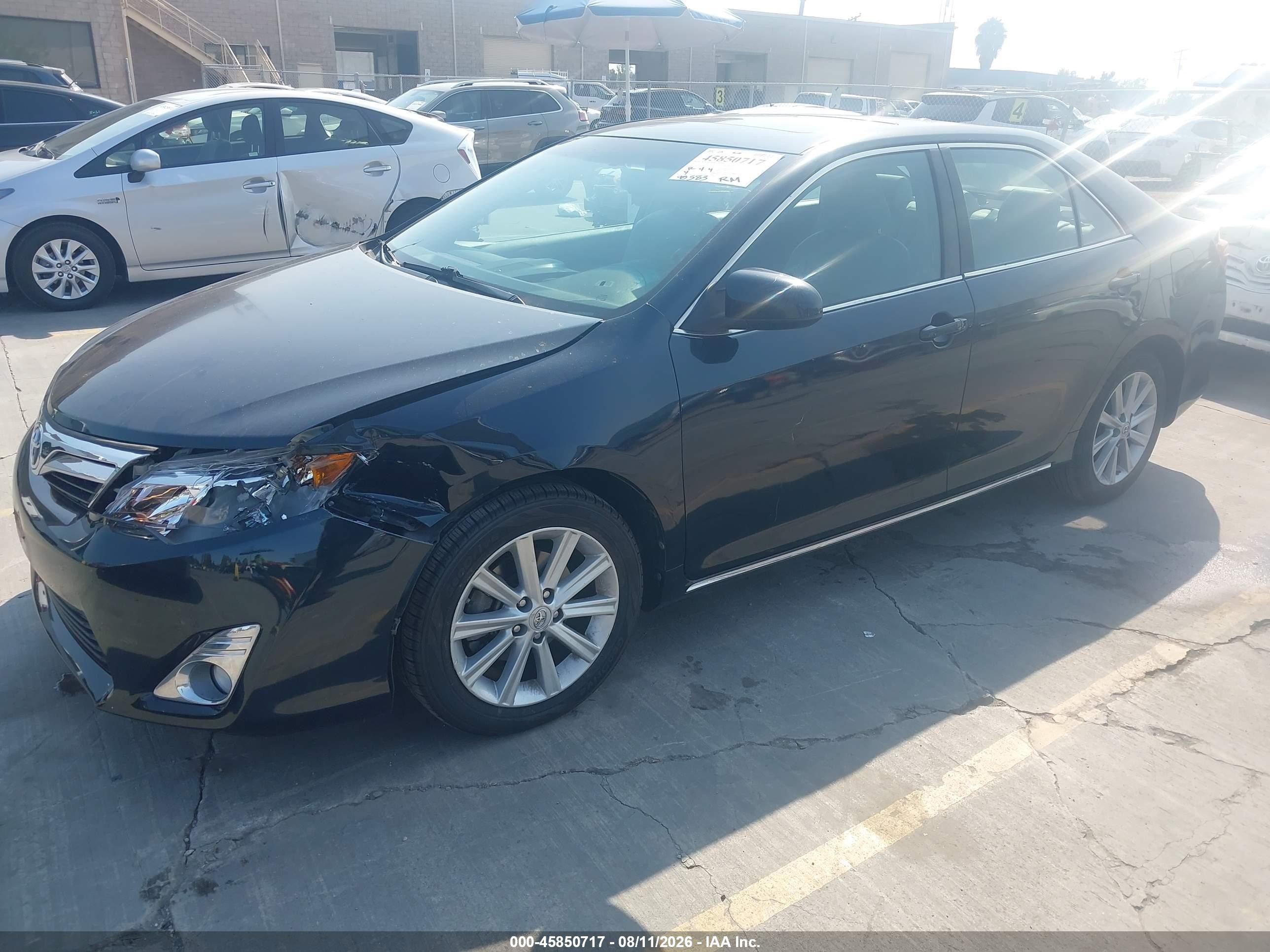 2013 Toyota Camry Xle Black vin: 4T4BF1FK4DR292015
