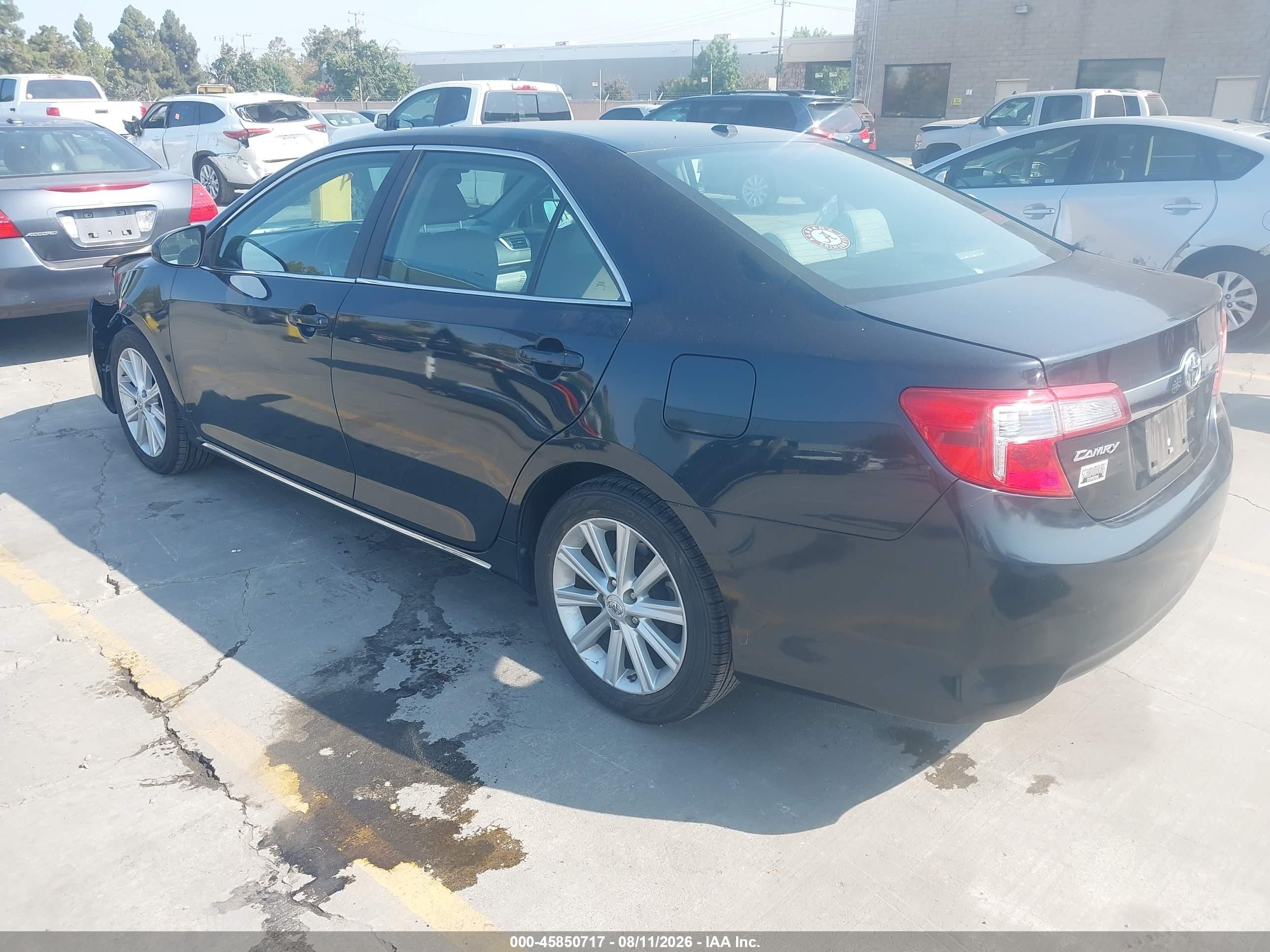 2013 Toyota Camry Xle Black vin: 4T4BF1FK4DR292015