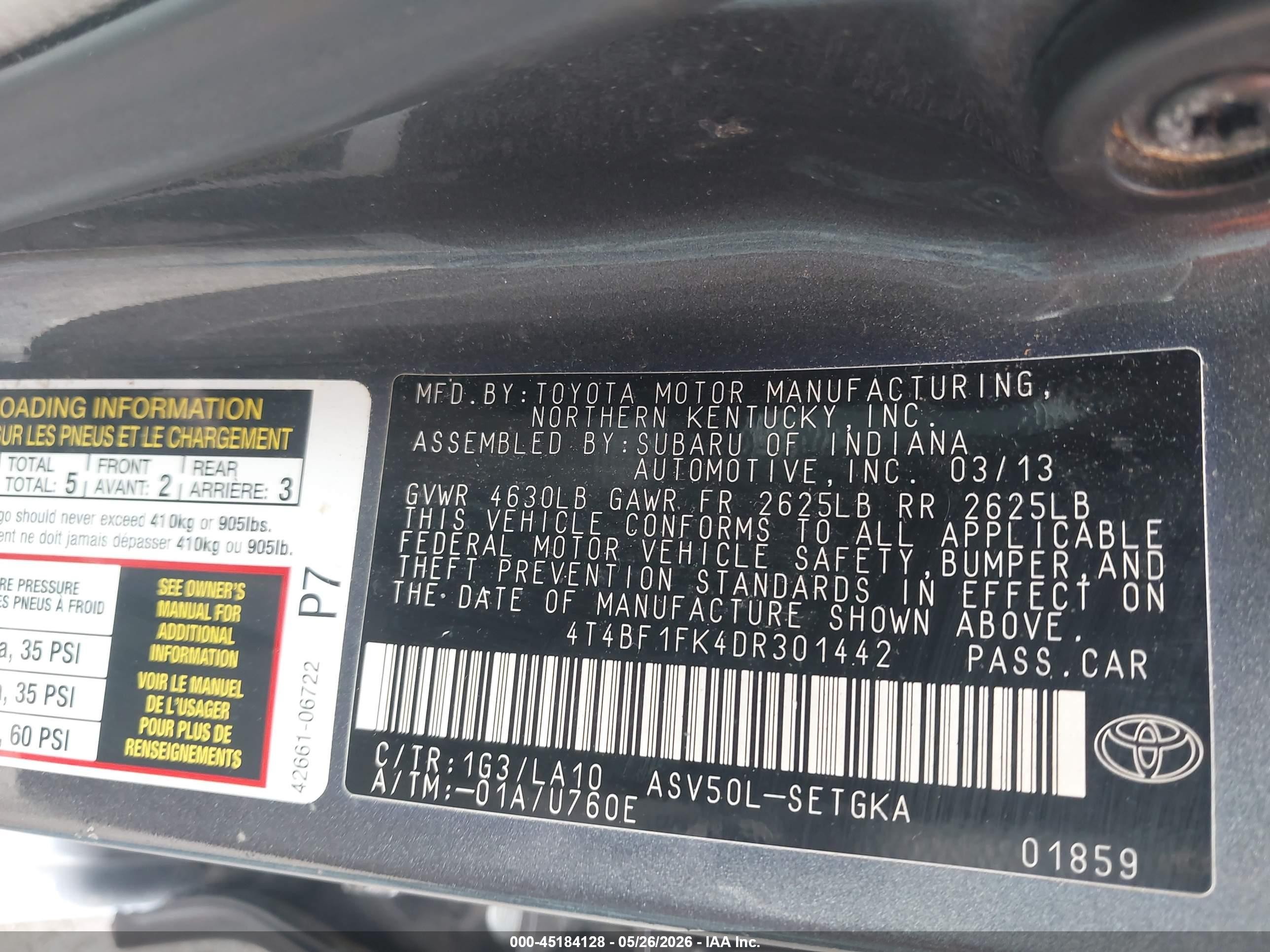 2013 Toyota Camry Xle Gray vin: 4T4BF1FK4DR301442