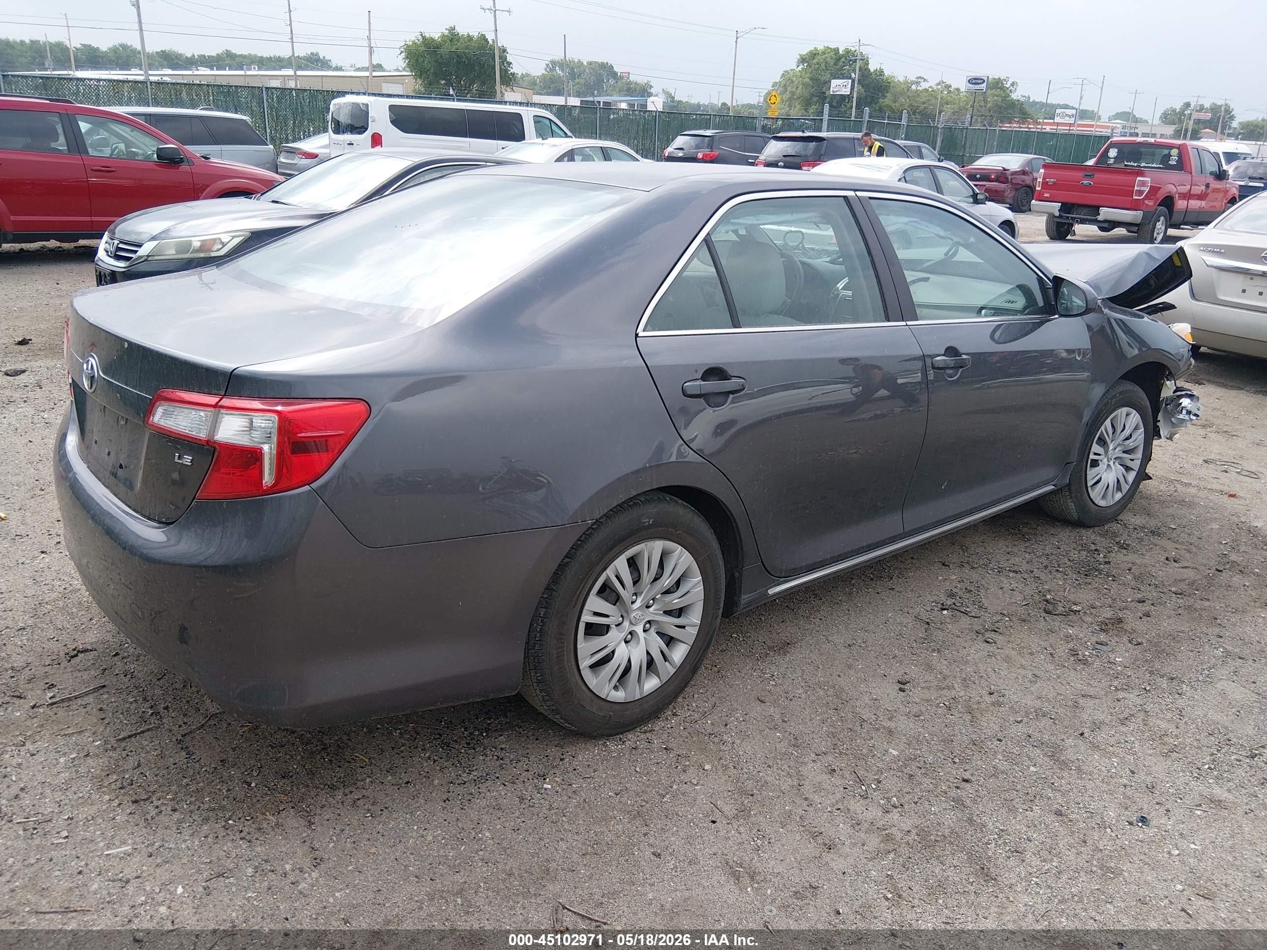 2012 Toyota Camry Le Gray vin: 4T4BF1FK5CR192519
