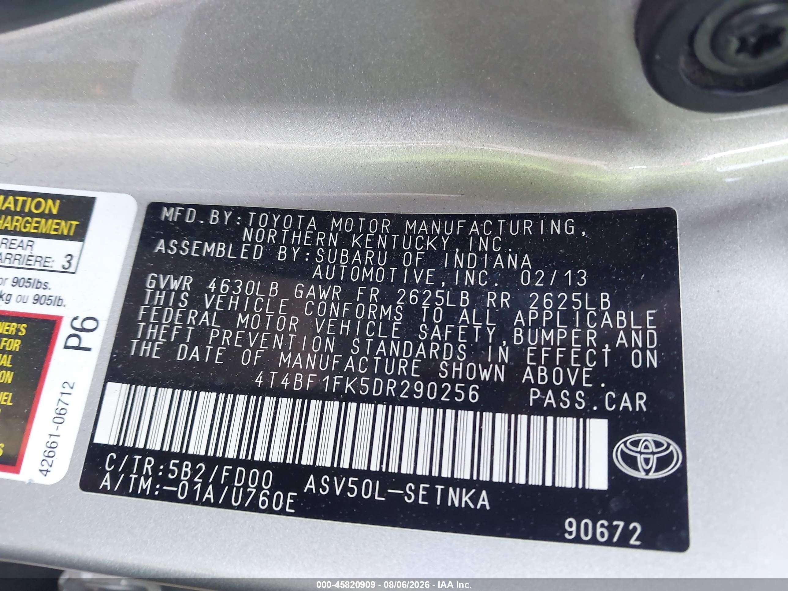 2013 Toyota Camry Le Золотой vin: 4T4BF1FK5DR290256