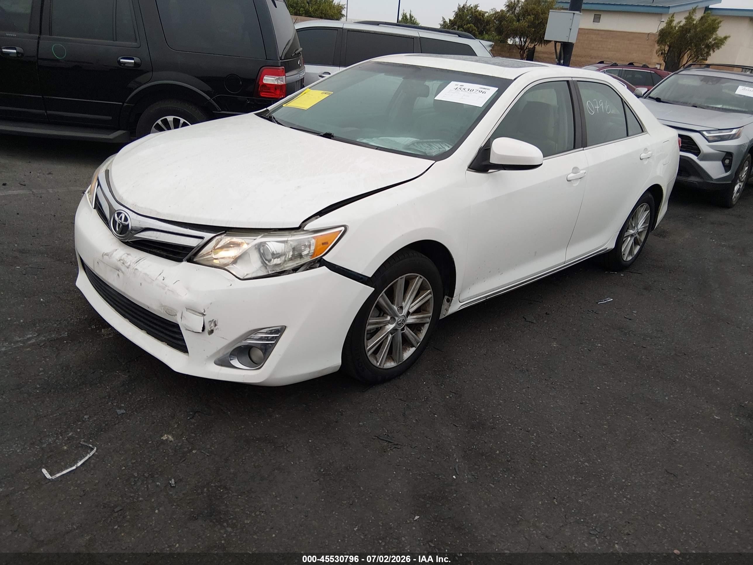 2013 Toyota Camry Xle White vin: 4T4BF1FK5DR294209