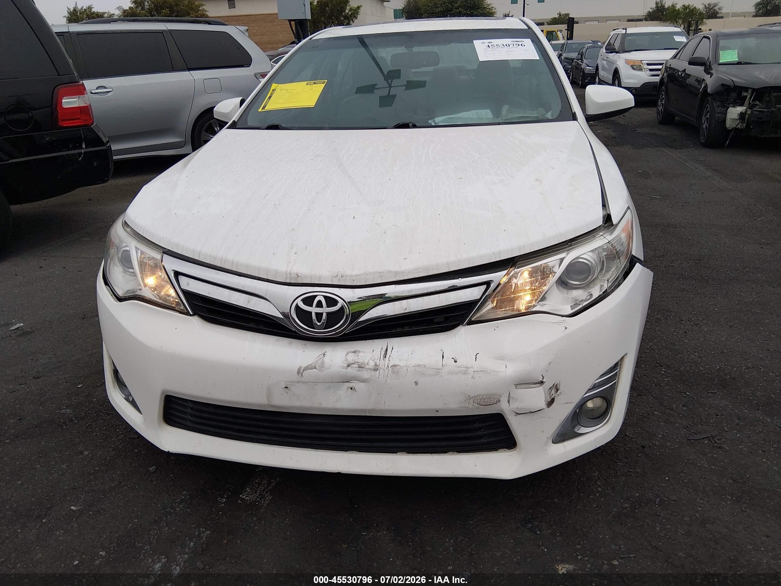 2013 Toyota Camry Xle White vin: 4T4BF1FK5DR294209