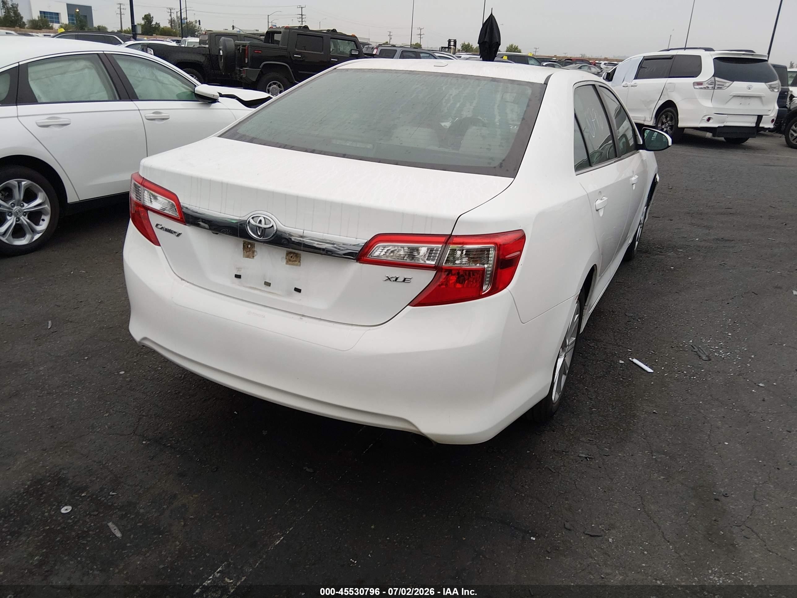 2013 Toyota Camry Xle White vin: 4T4BF1FK5DR294209