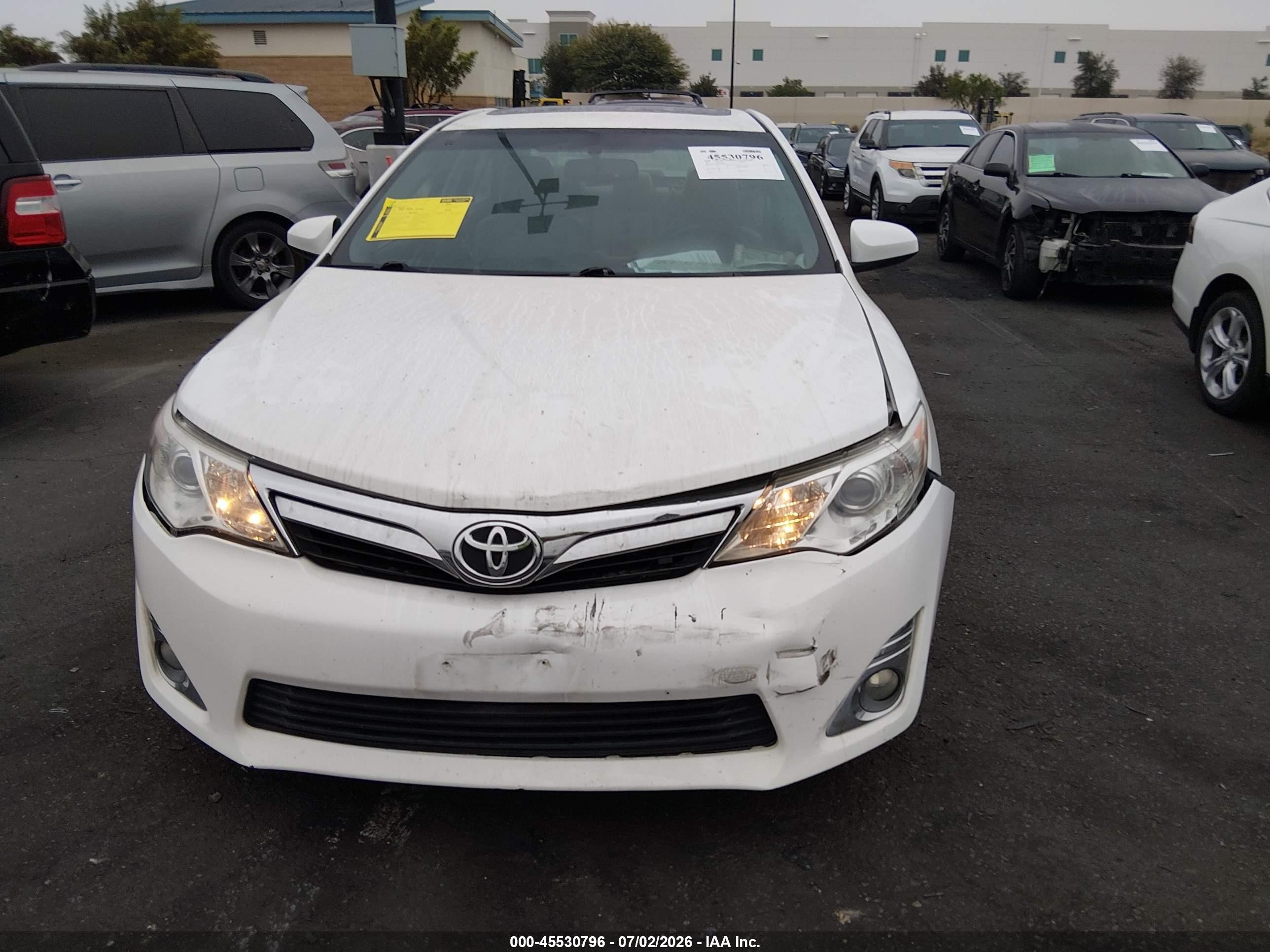 2013 Toyota Camry Xle White vin: 4T4BF1FK5DR294209