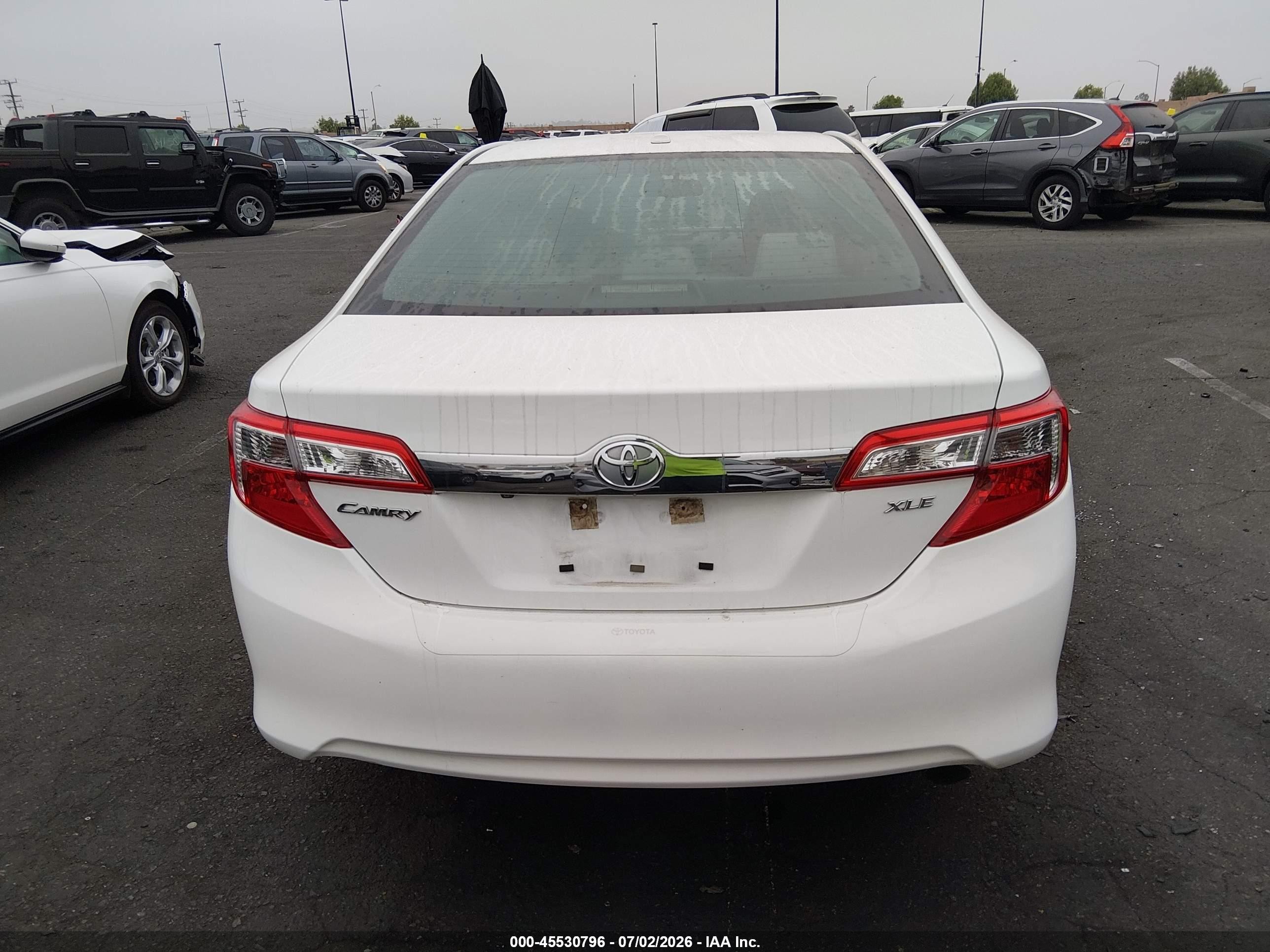 2013 Toyota Camry Xle White vin: 4T4BF1FK5DR294209
