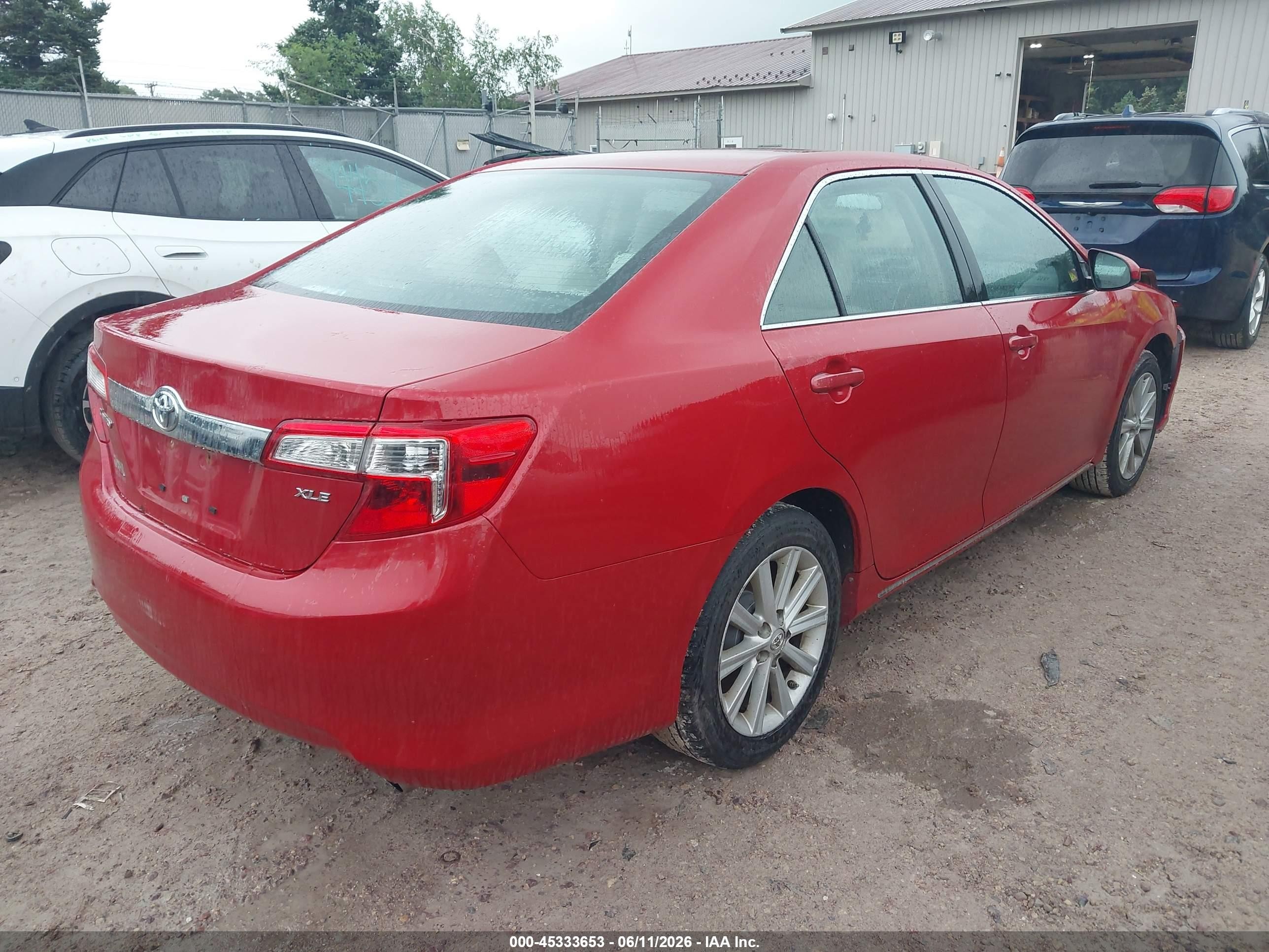2013 Toyota Camry Xle Red vin: 4T4BF1FK5DR336278