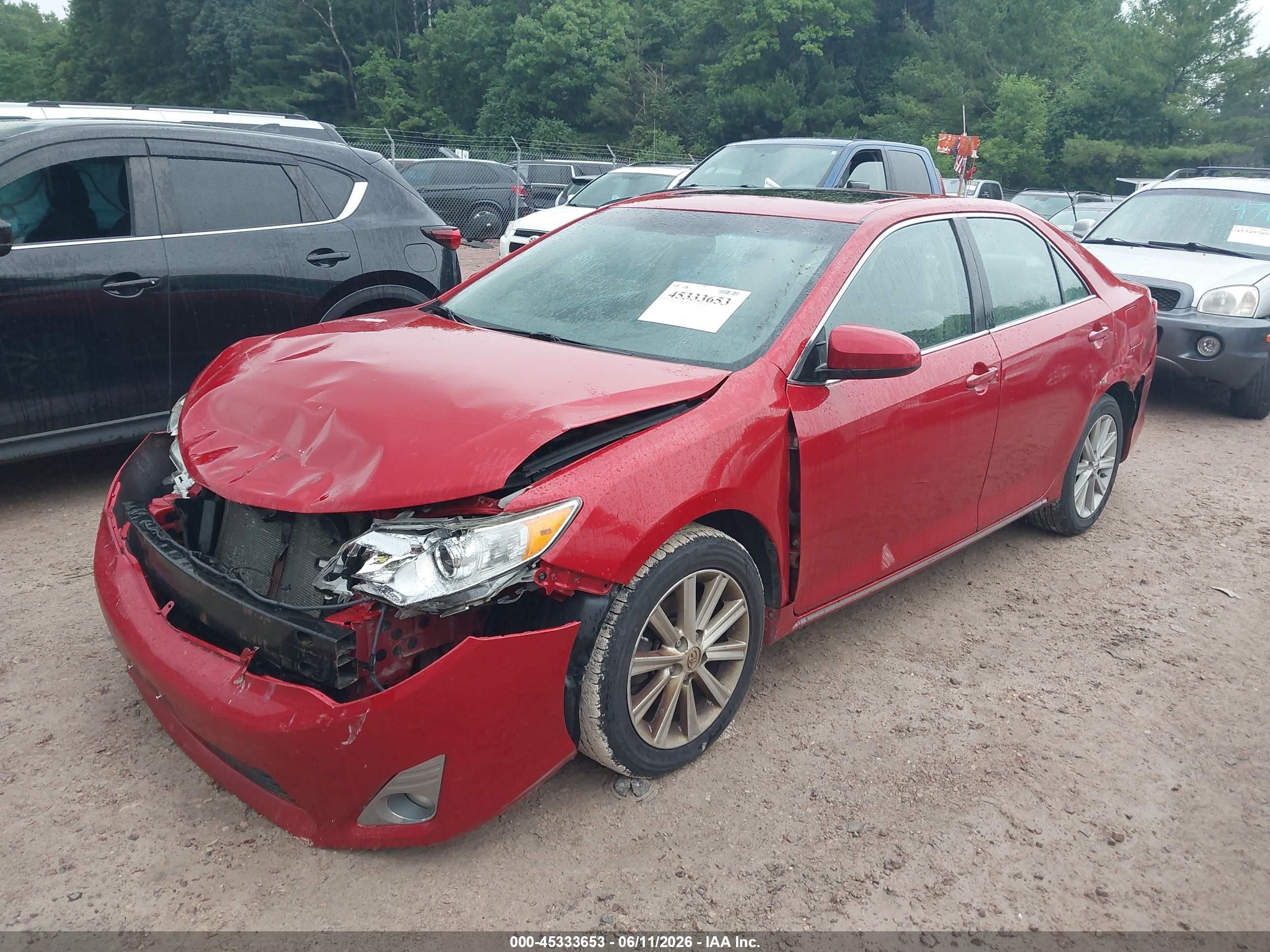 2013 Toyota Camry Xle Red vin: 4T4BF1FK5DR336278