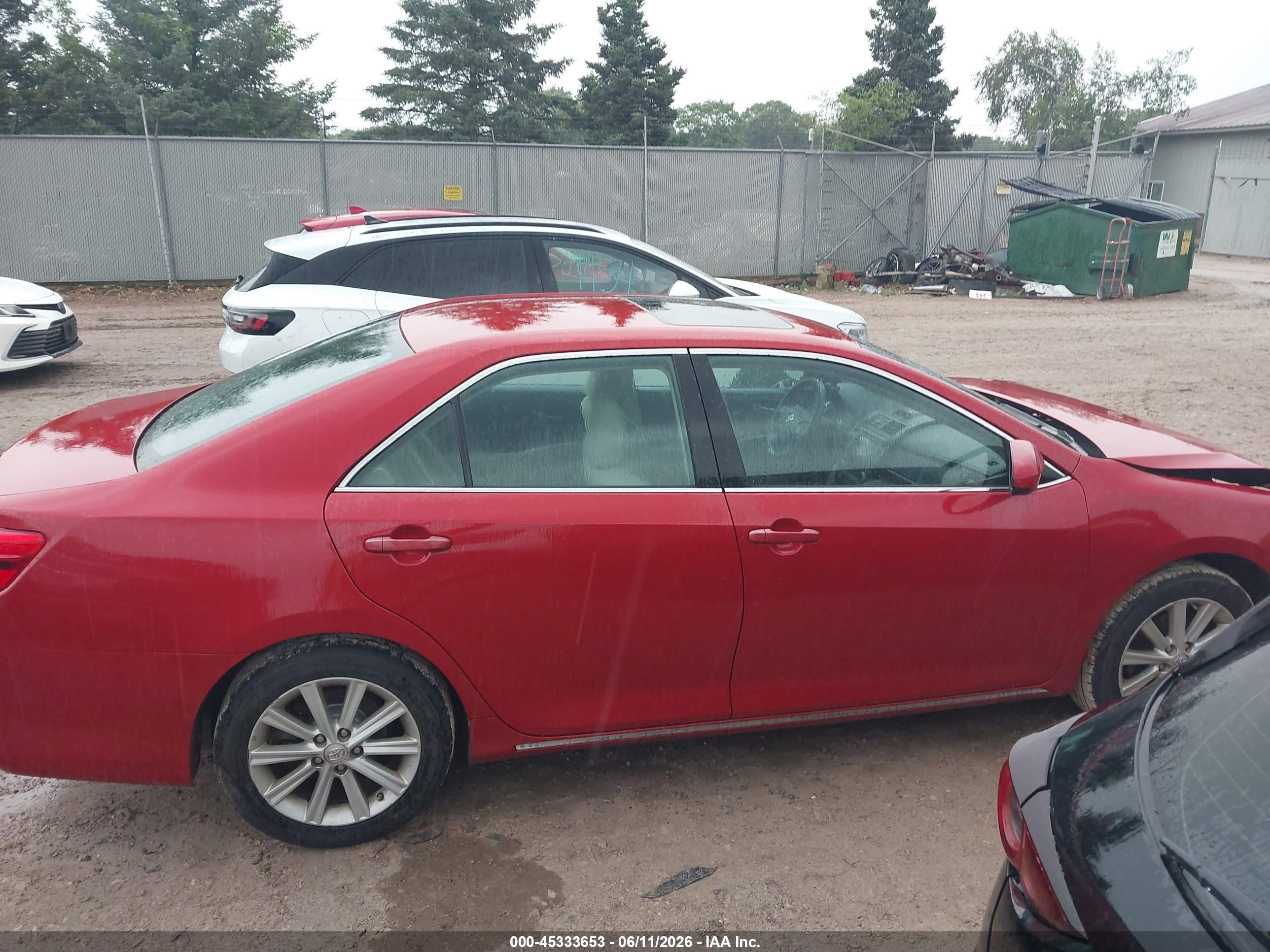2013 Toyota Camry Xle Red vin: 4T4BF1FK5DR336278
