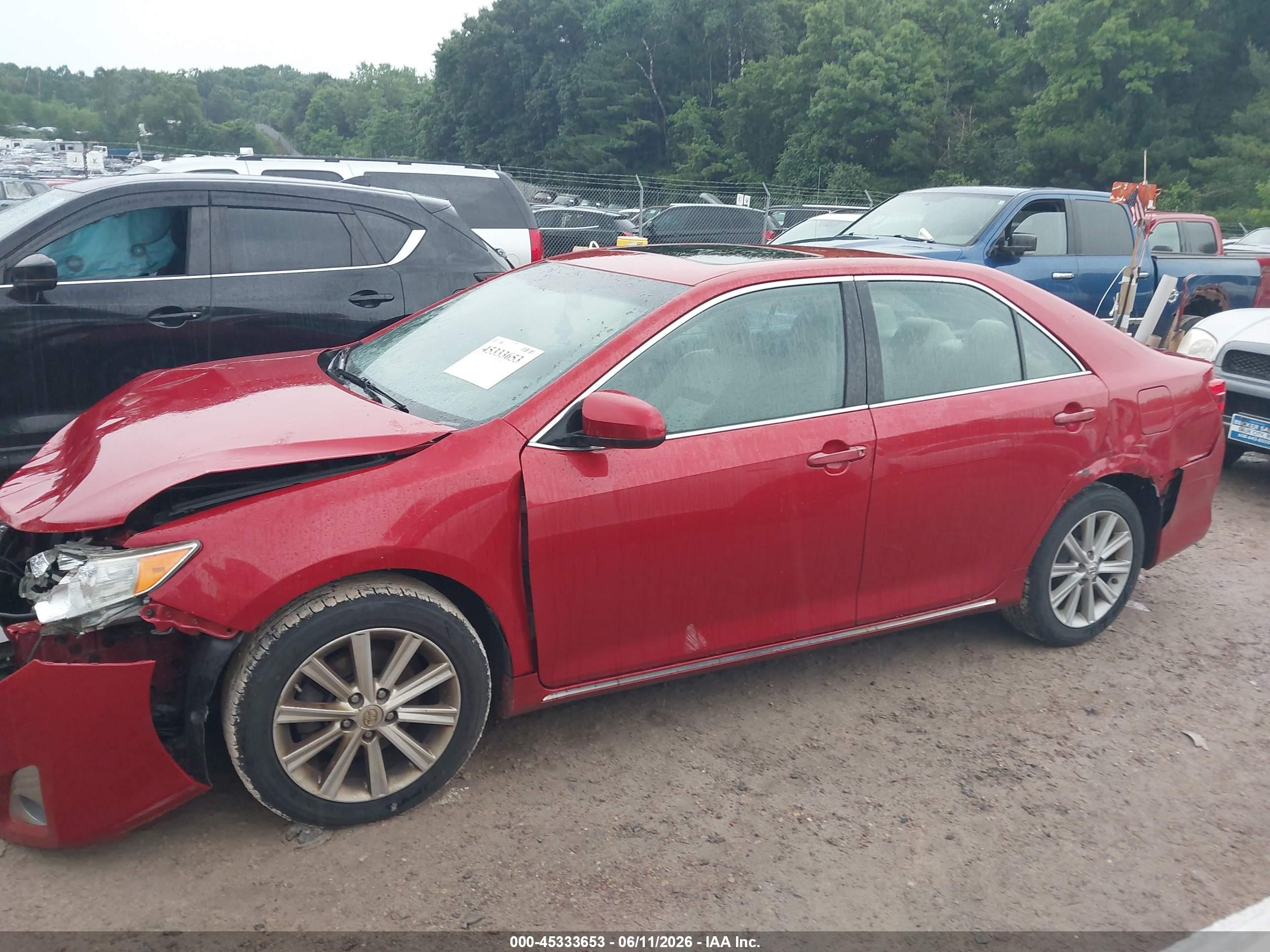 2013 Toyota Camry Xle Red vin: 4T4BF1FK5DR336278