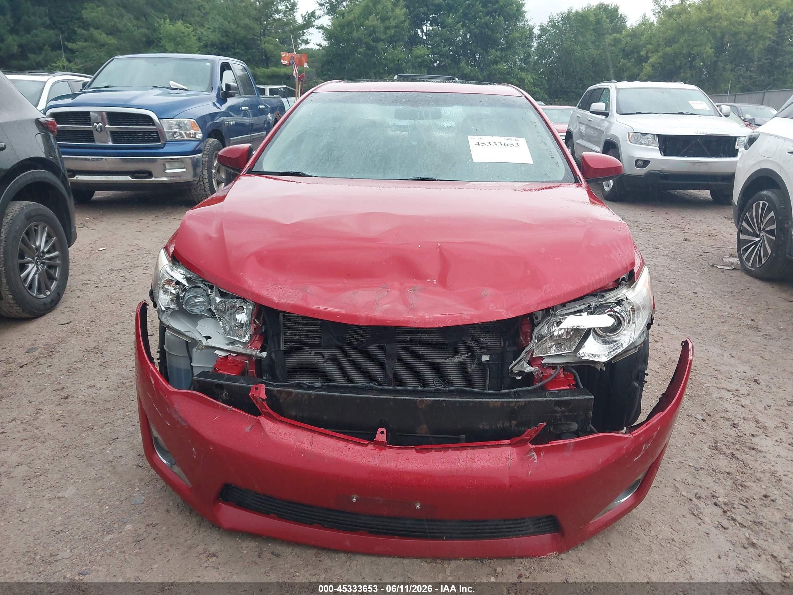 2013 Toyota Camry Xle Red vin: 4T4BF1FK5DR336278