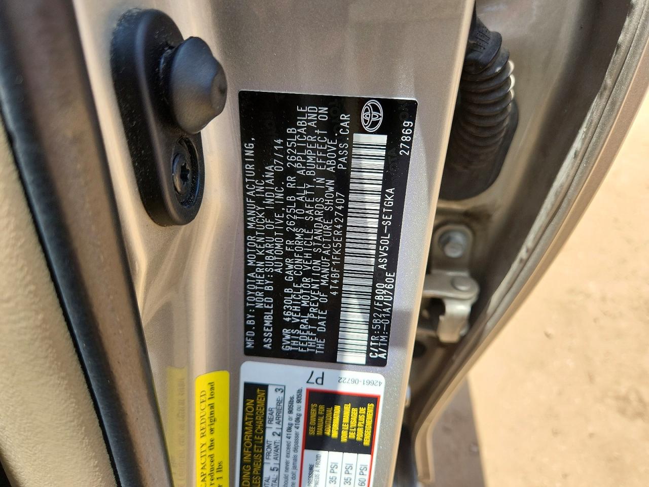 2014 Toyota Camry Xle Tan vin: 4T4BF1FK5ER427407