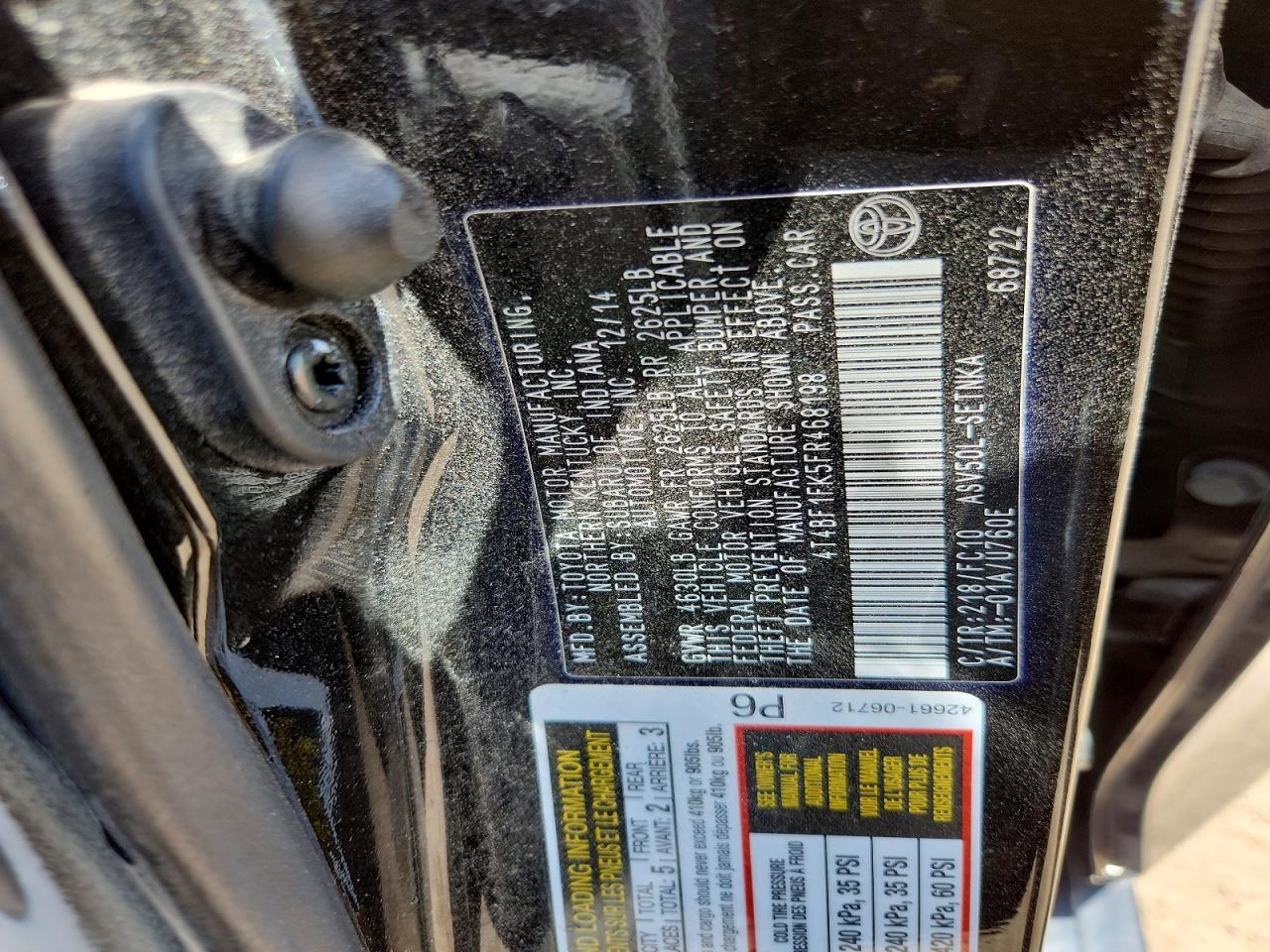 2015 Toyota Camry Le Black vin: 4T4BF1FK5FR468198