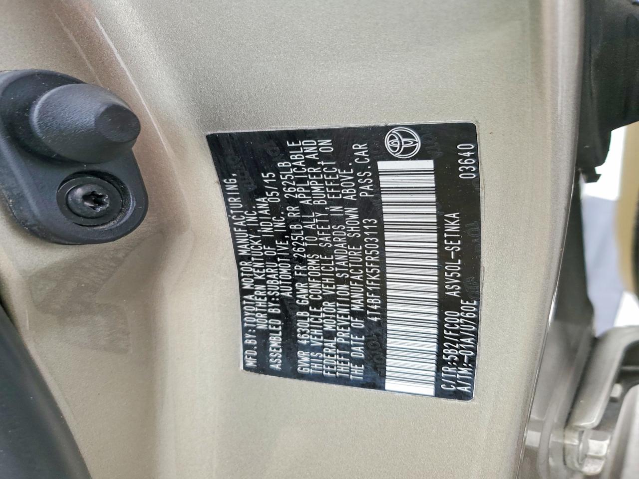 2015 Toyota Camry Le Tan vin: 4T4BF1FK5FR503113