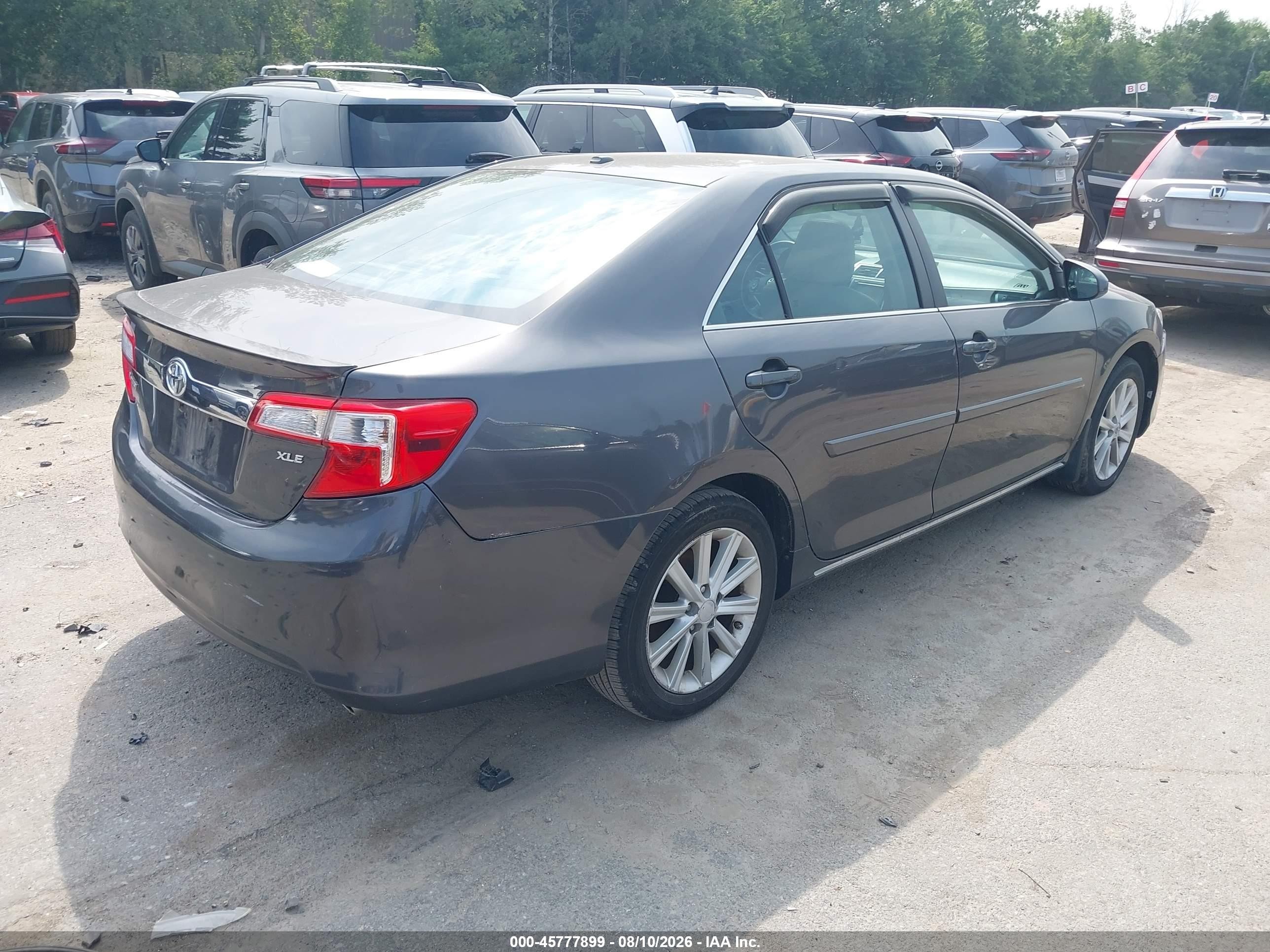 2012 Toyota Camry Xle Gray vin: 4T4BF1FK6CR220229