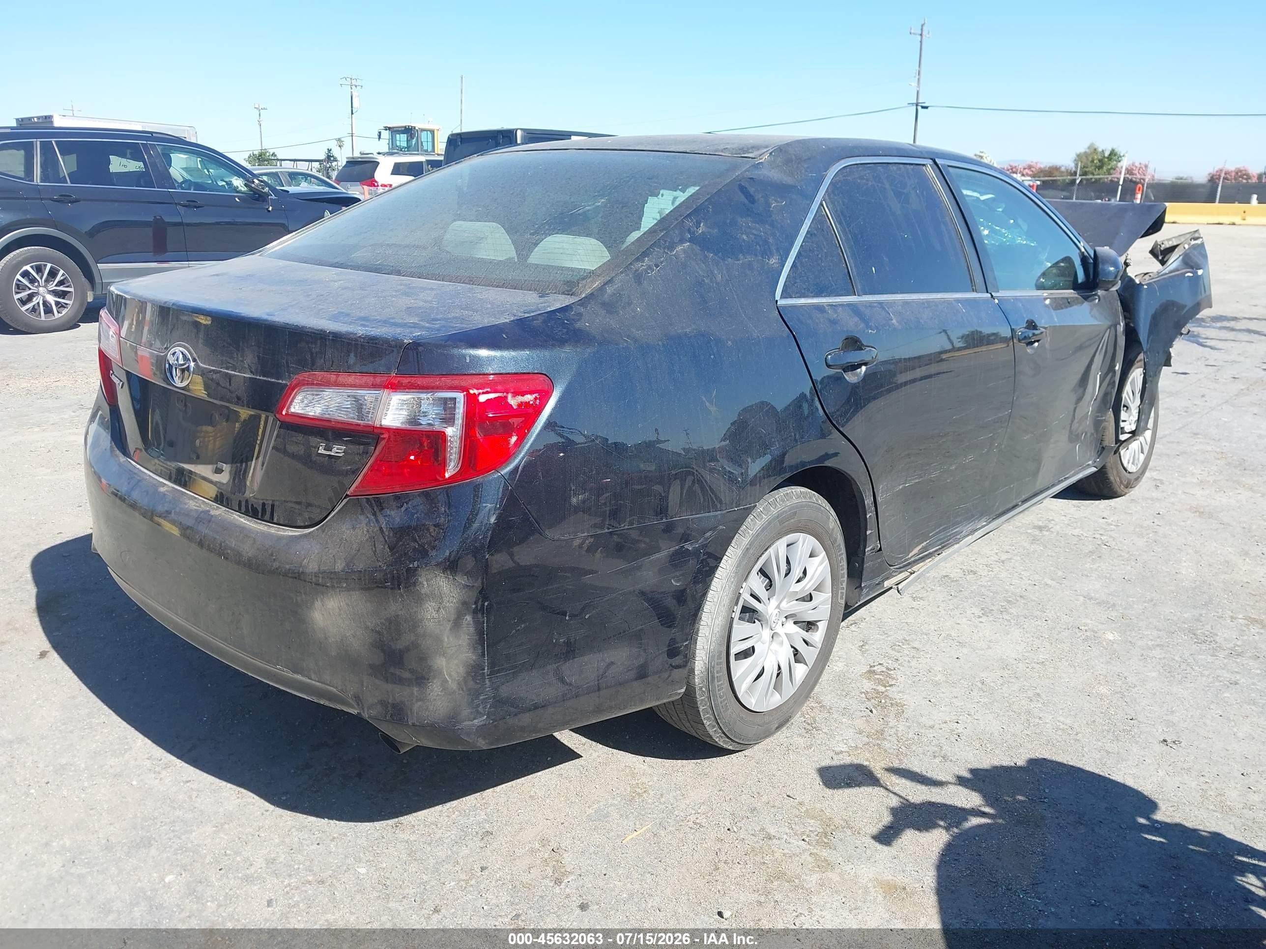 2012 Toyota Camry Le Black vin: 4T4BF1FK6CR250749