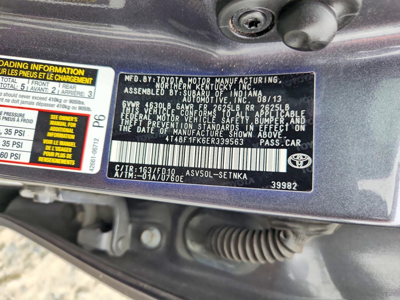 2014 Toyota Camry Le Gray vin: 4T4BF1FK6ER339563