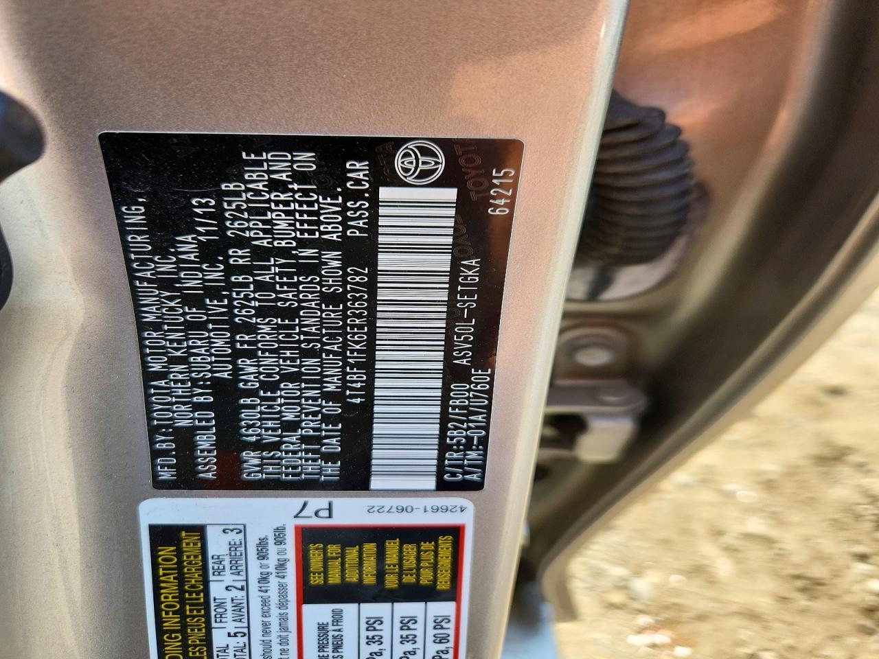 2014 Toyota Camry Xle Gold vin: 4T4BF1FK6ER363782
