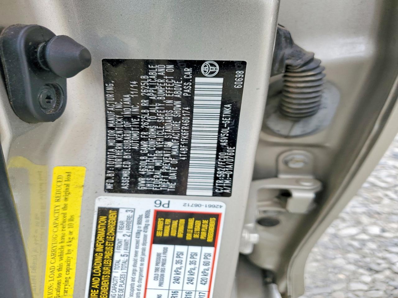 2015 Toyota Camry Le Золотой vin: 4T4BF1FK6FR460174