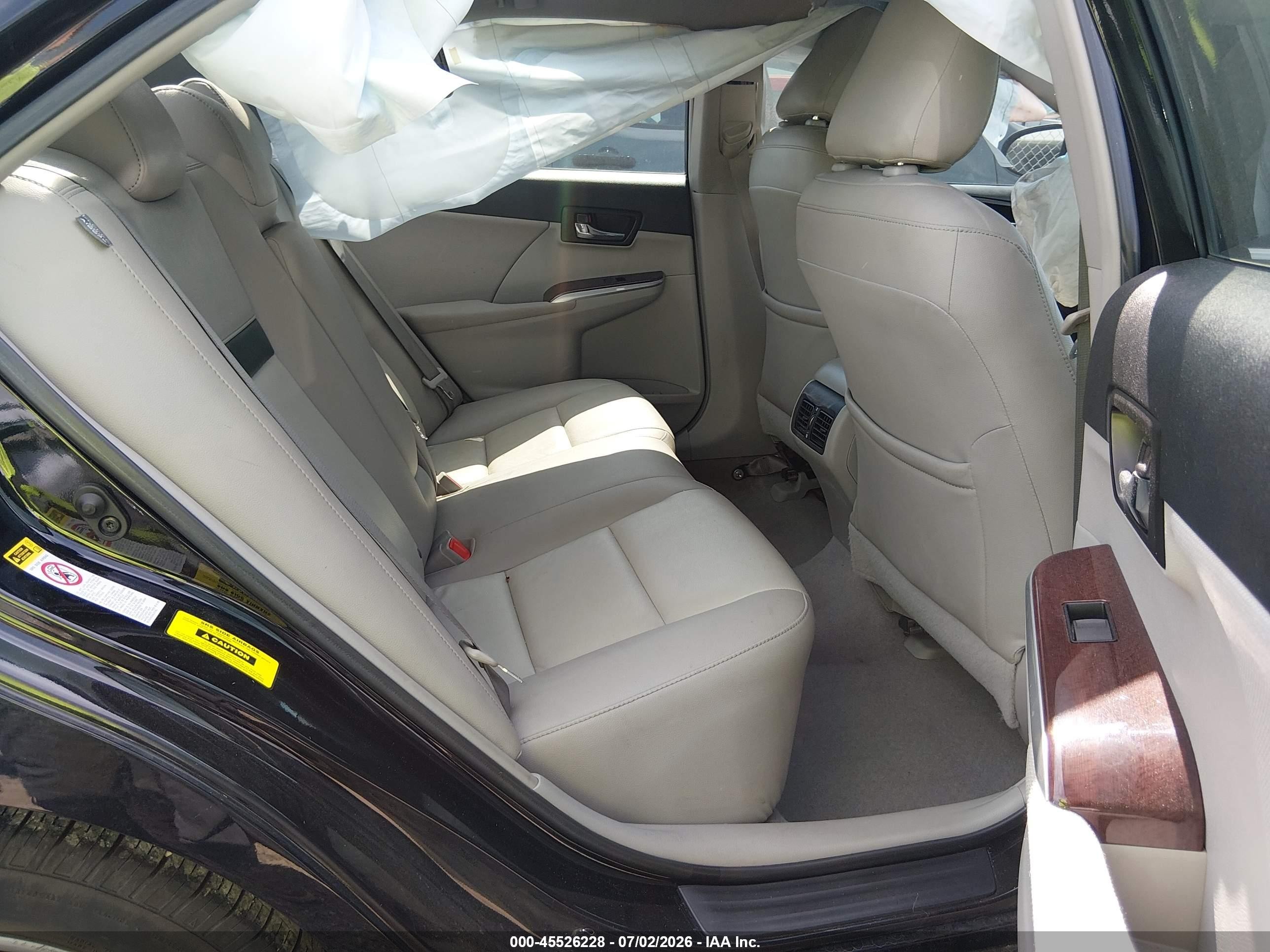 2012 Toyota Camry Xle Black vin: 4T4BF1FK7CR164978