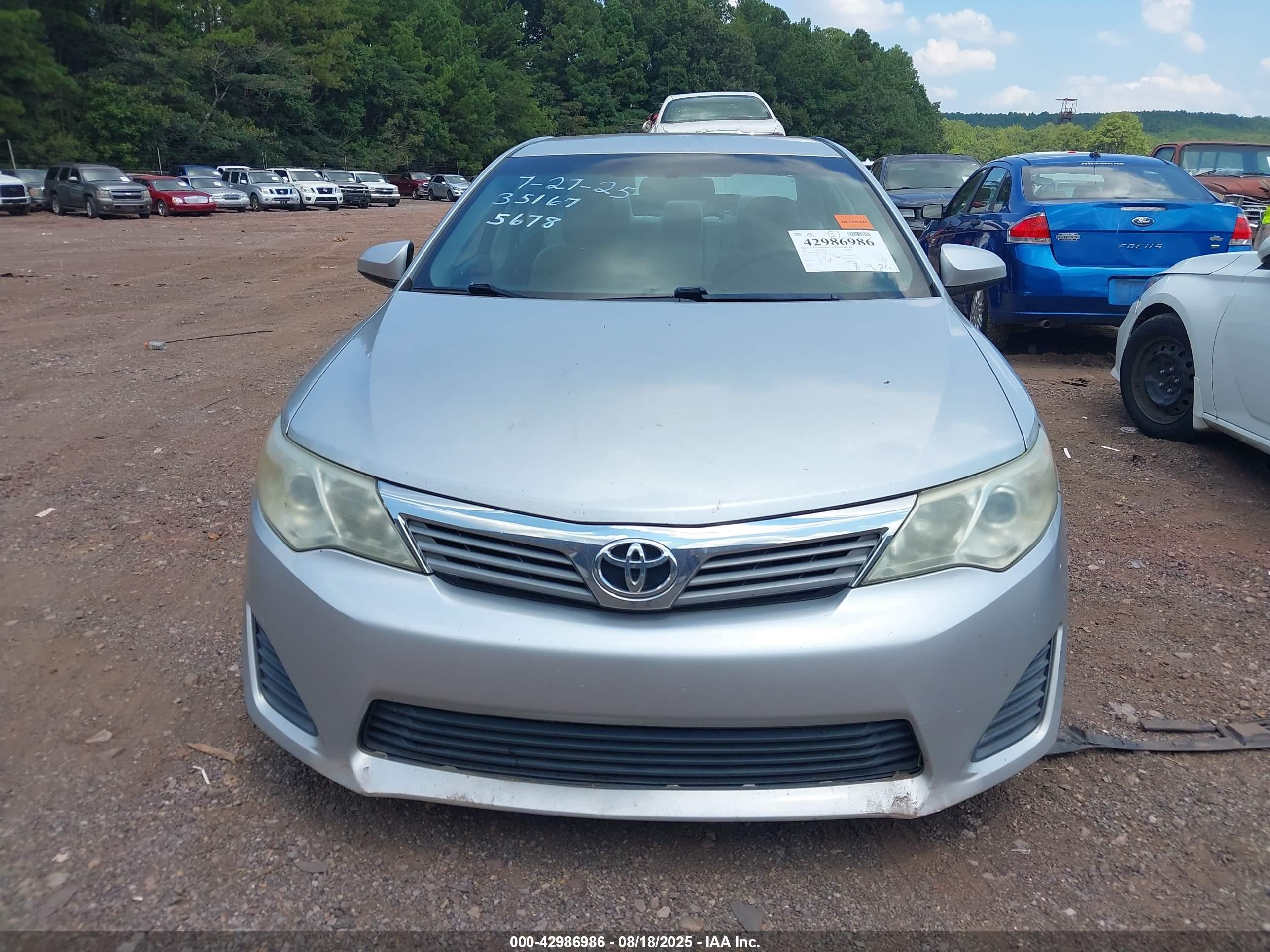 2012 Toyota Camry L Gray vin: 4T4BF1FK7CR195678