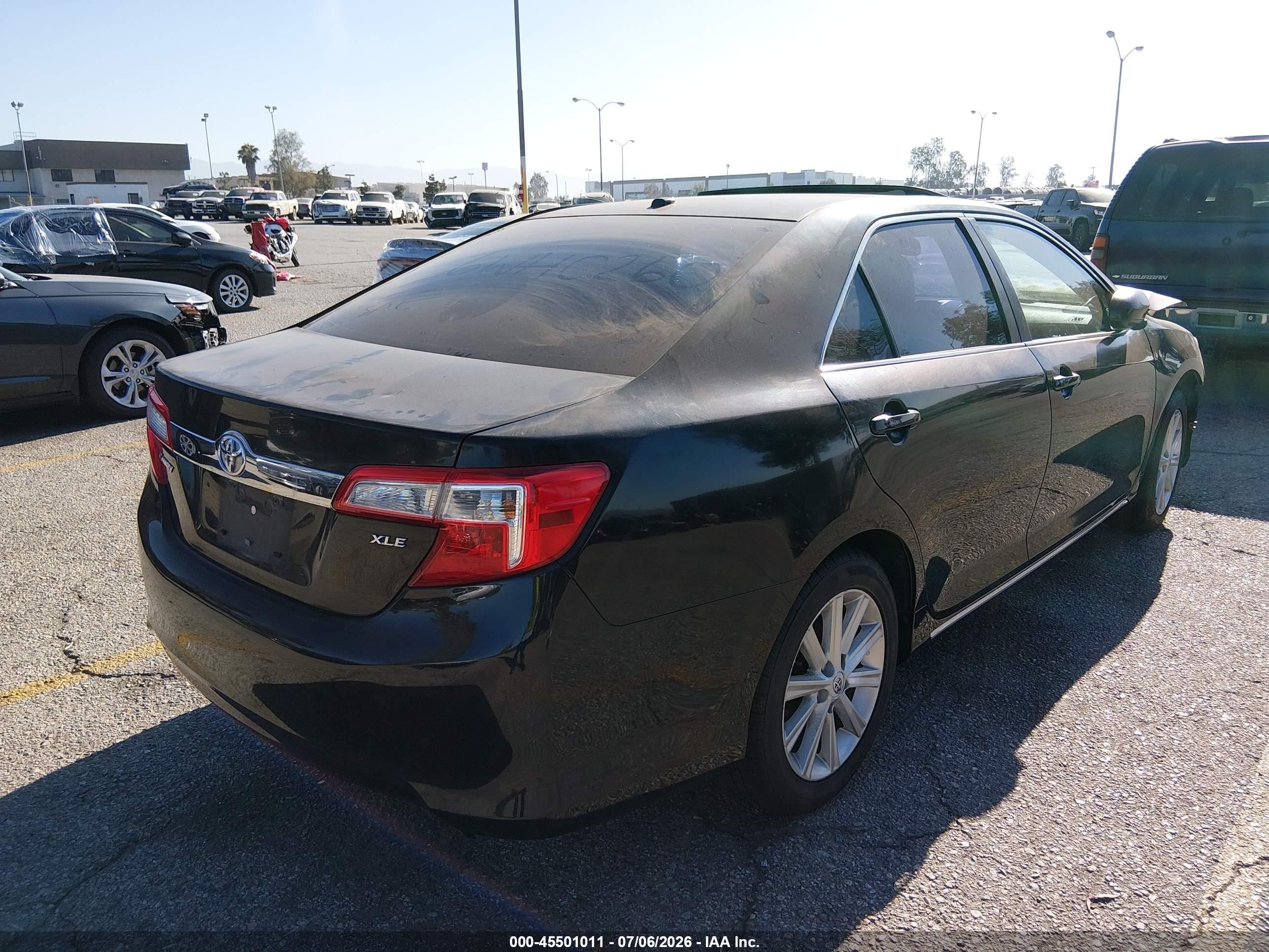 2012 Toyota Camry Xle Black vin: 4T4BF1FK7CR217193