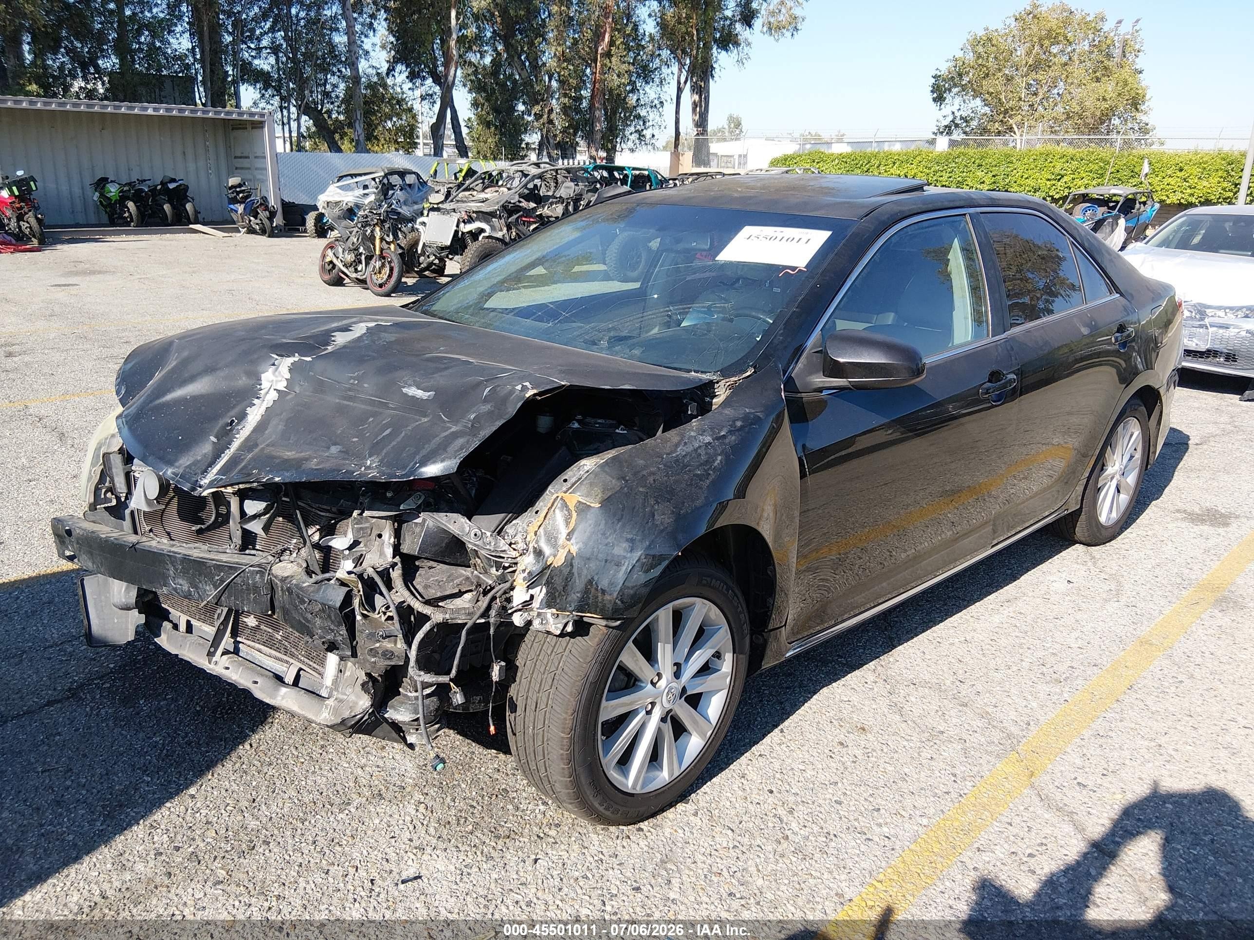 2012 Toyota Camry Xle Black vin: 4T4BF1FK7CR217193