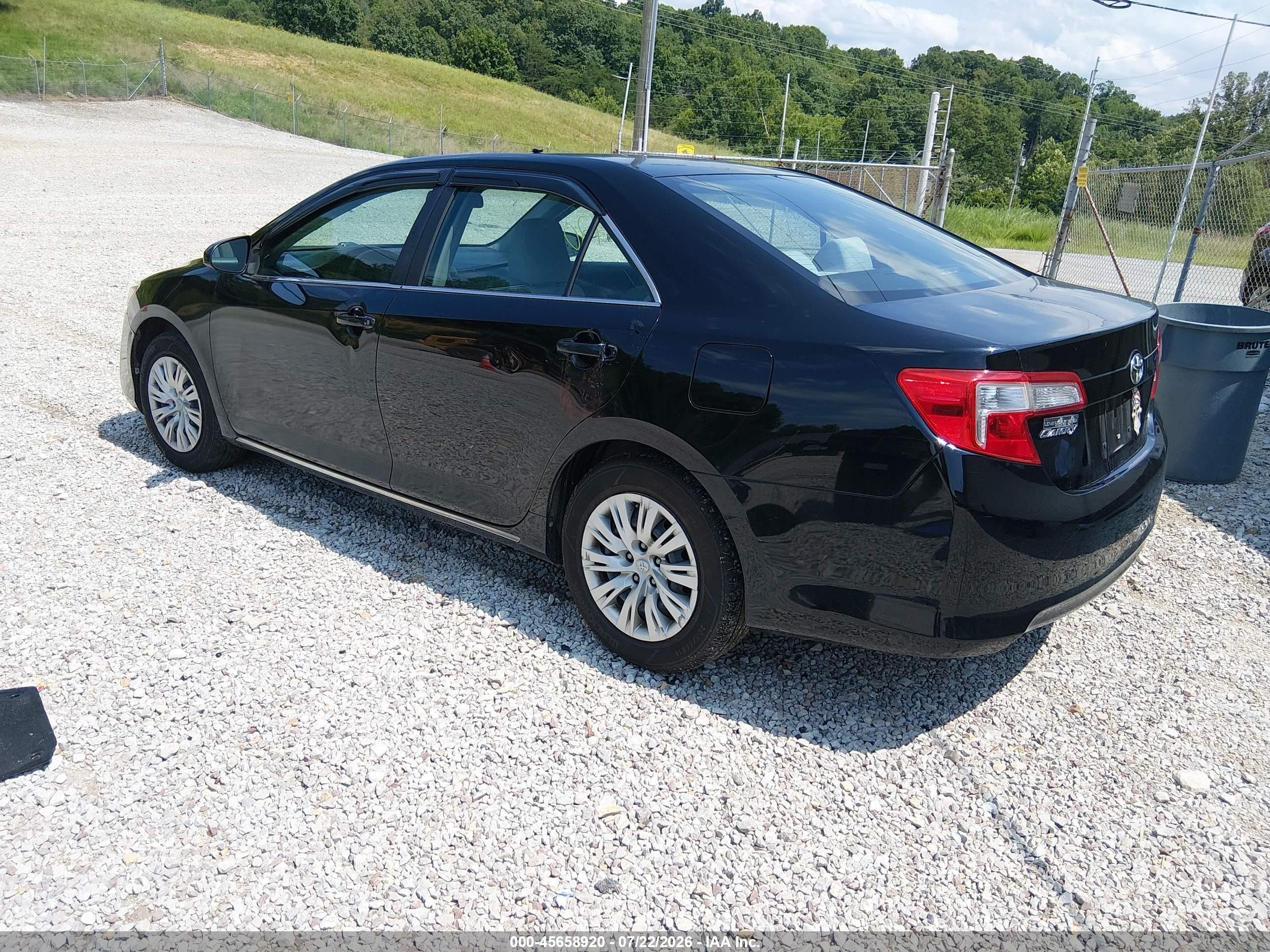 2012 Toyota Camry Le Черный vin: 4T4BF1FK7CR239811