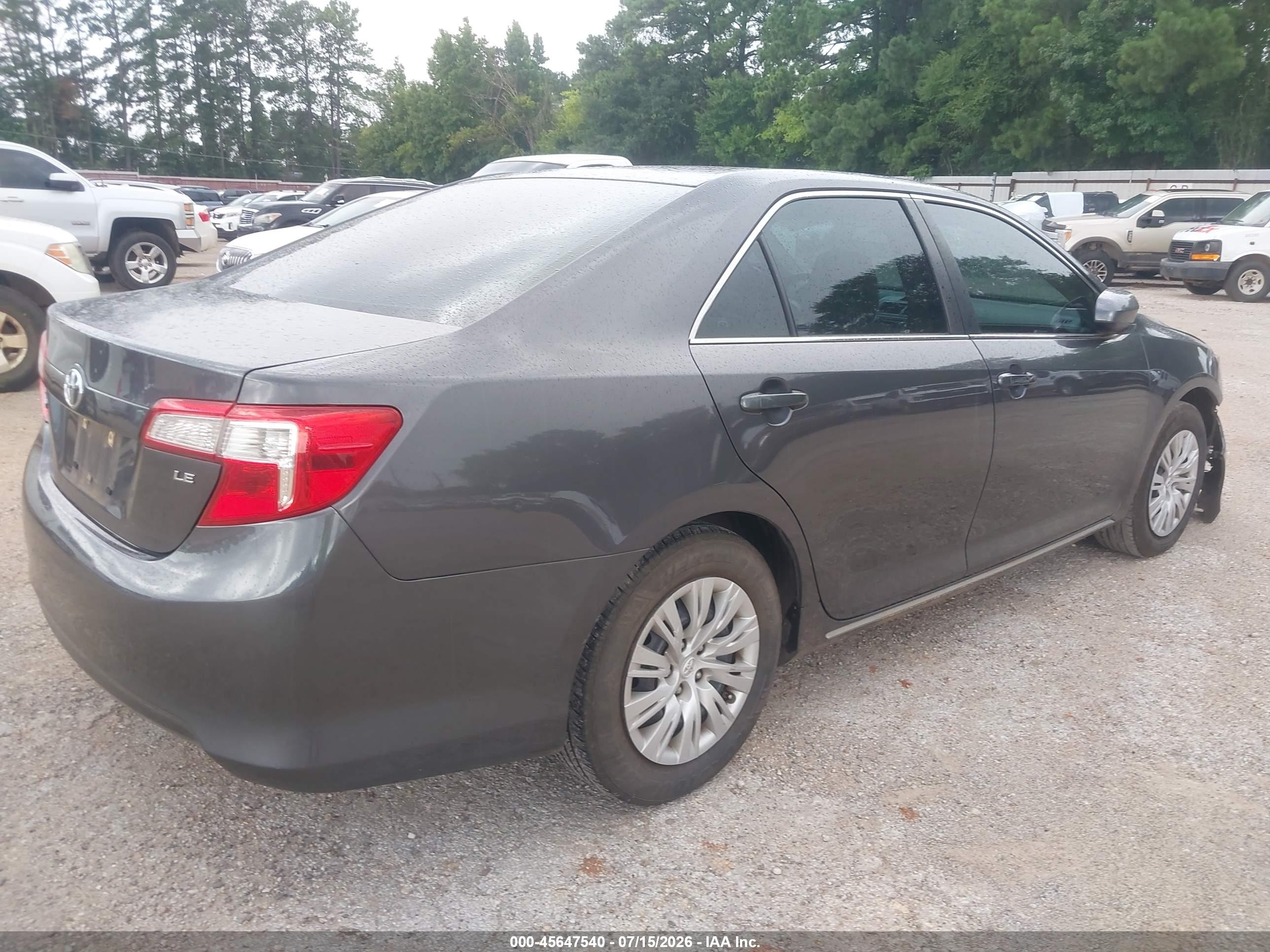 2012 Toyota Camry Le Серый vin: 4T4BF1FK7CR253448