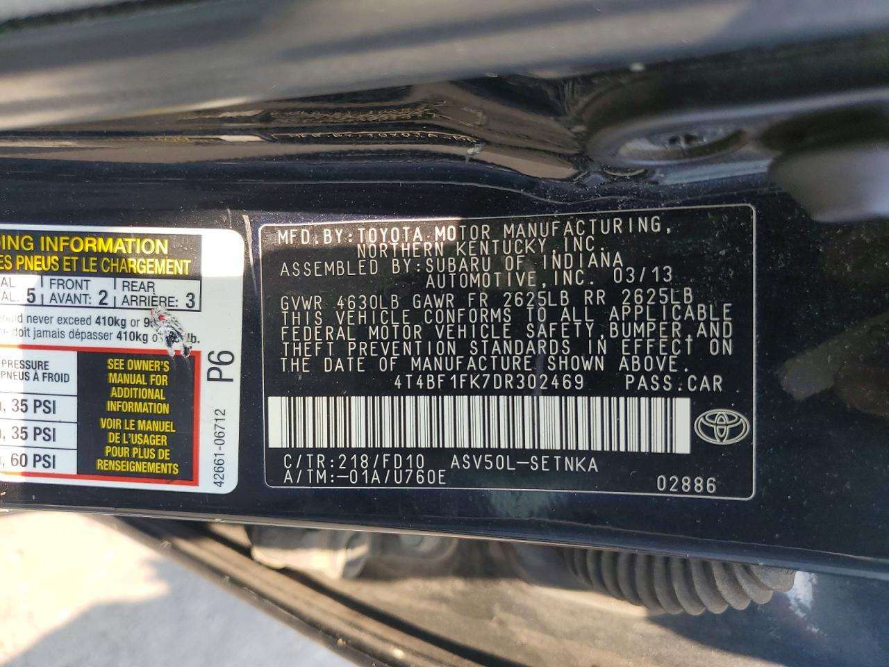 2013 Toyota Camry Le Black vin: 4T4BF1FK7DR302469