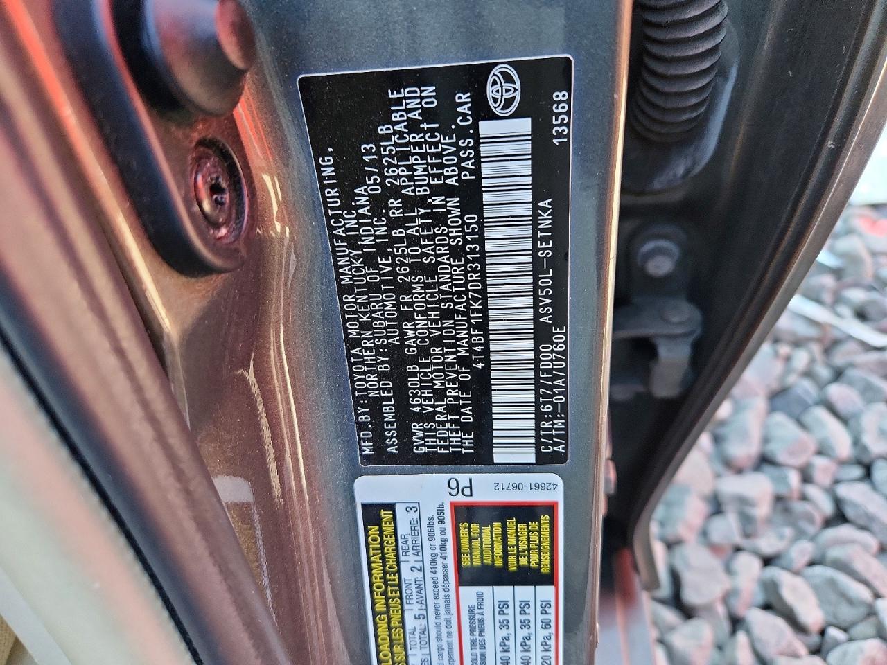 2013 Toyota Camry Le Green vin: 4T4BF1FK7DR313150