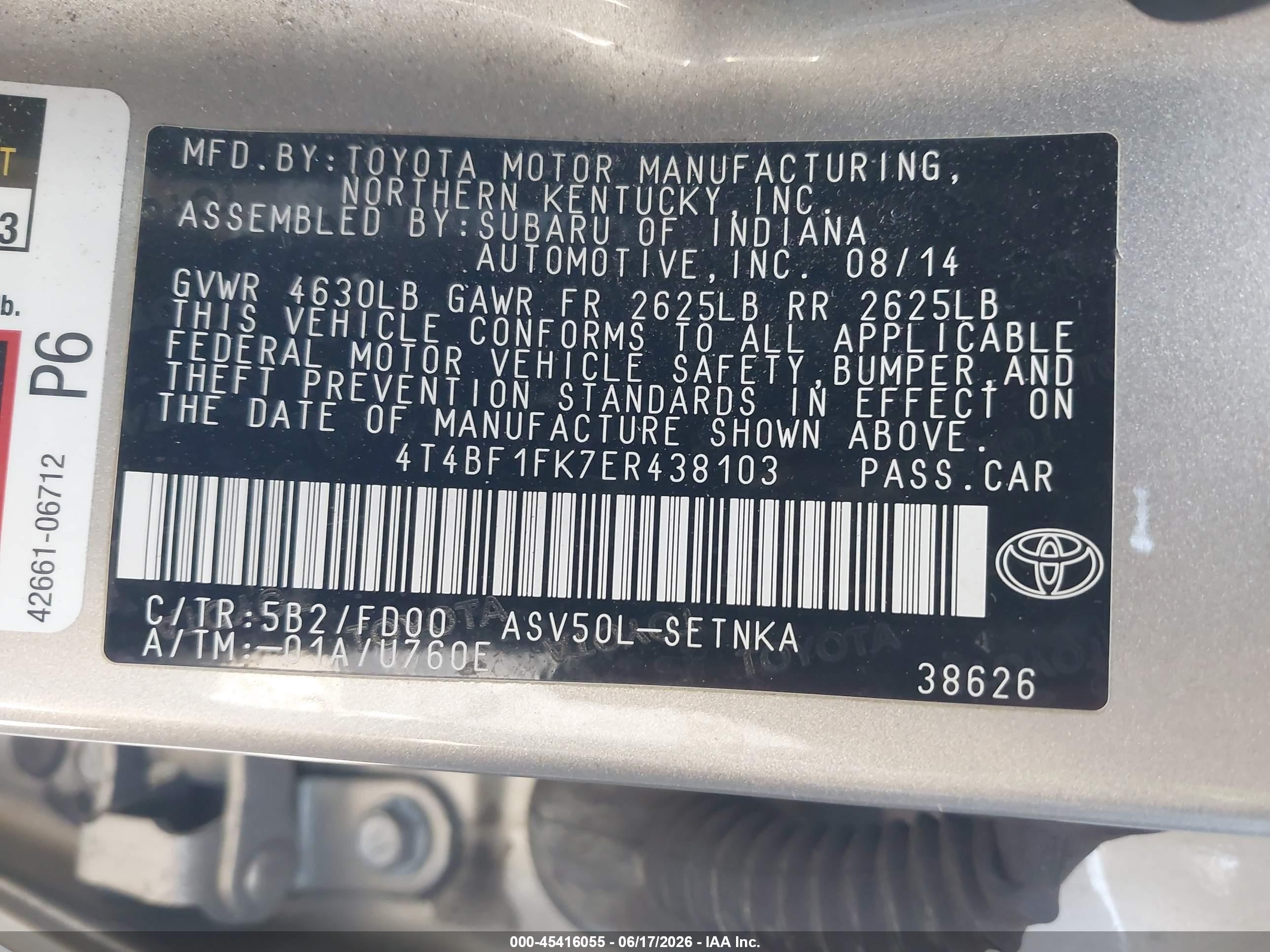 2014 Toyota Camry Le Серебряный vin: 4T4BF1FK7ER438103