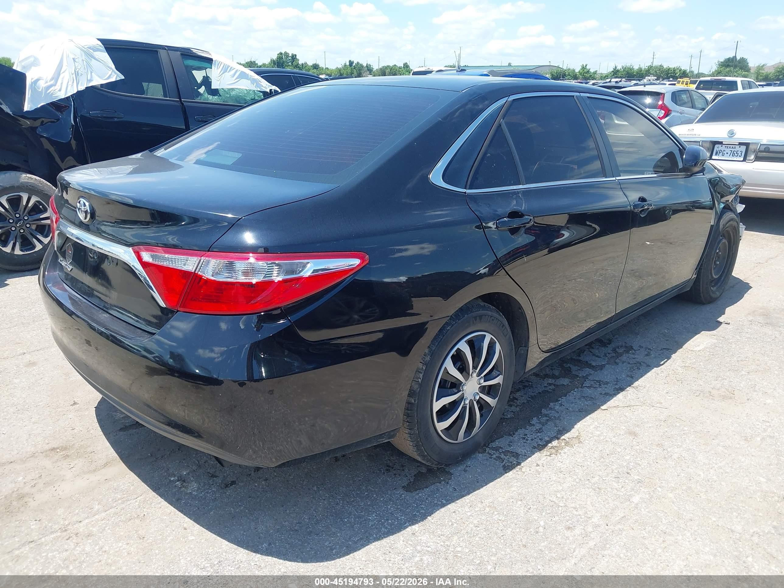 2015 Toyota Camry Le Black vin: 4T4BF1FK7FR474004