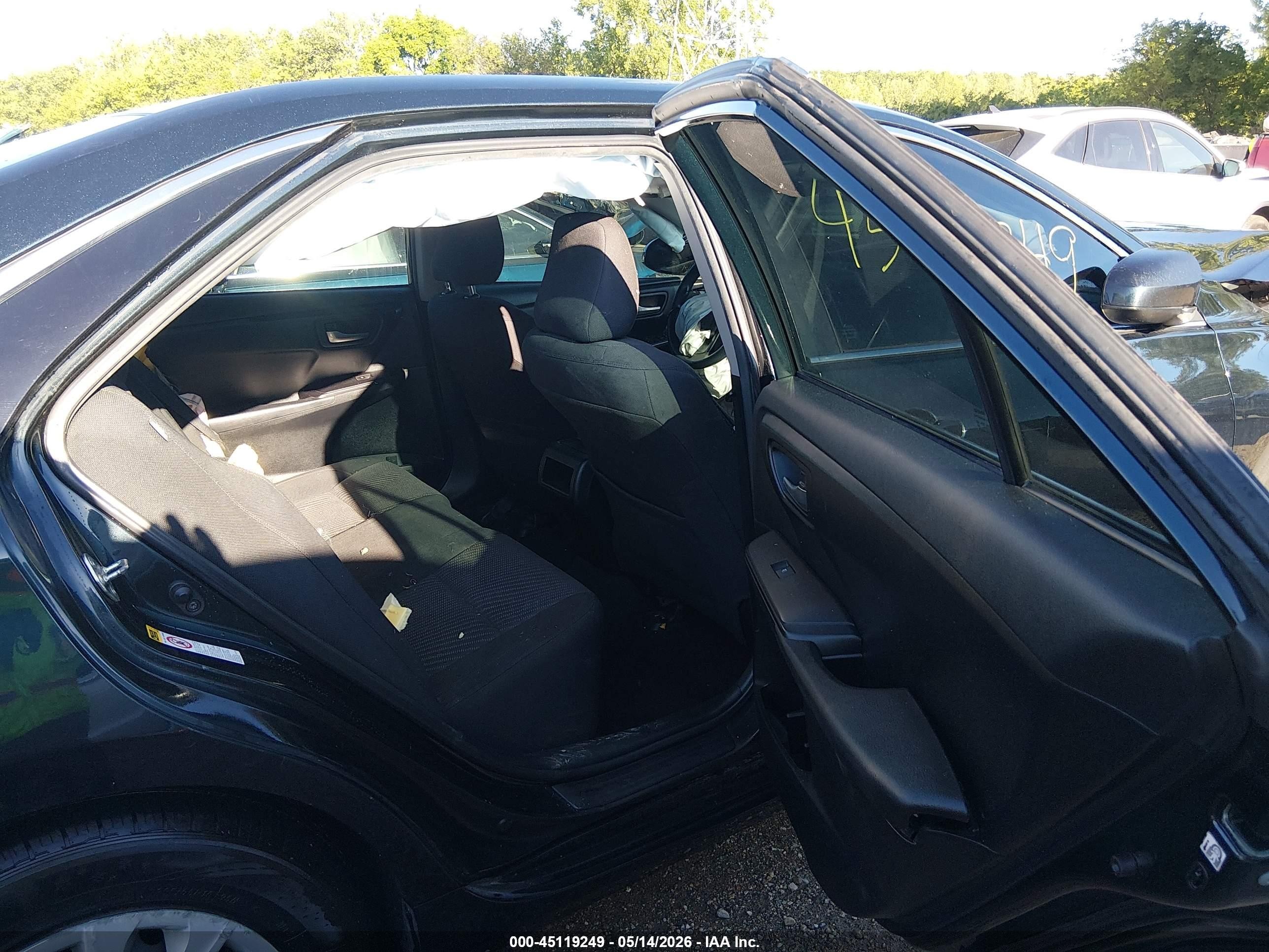 2015 Toyota Camry Le Черный vin: 4T4BF1FK7FR487884
