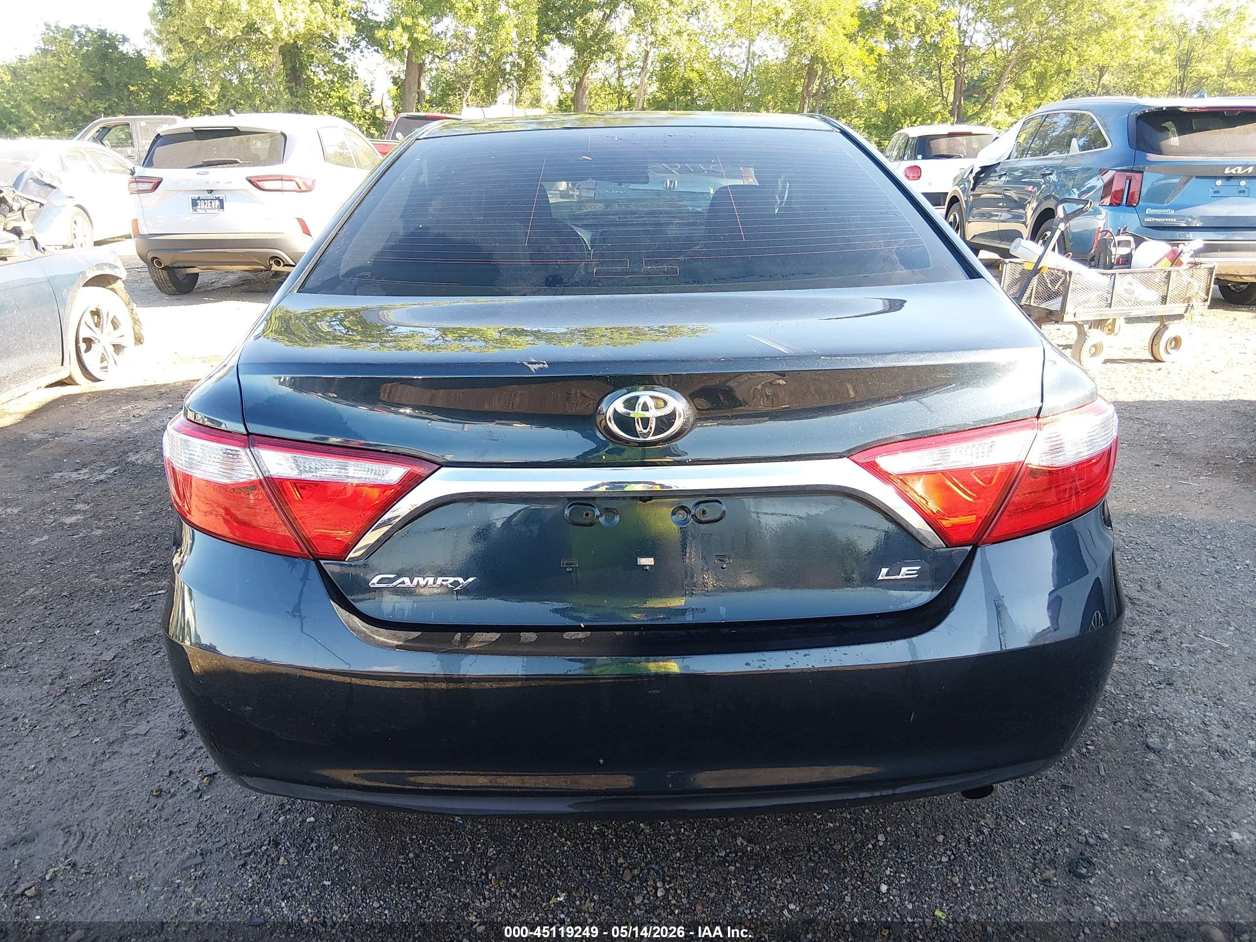 2015 Toyota Camry Le Черный vin: 4T4BF1FK7FR487884